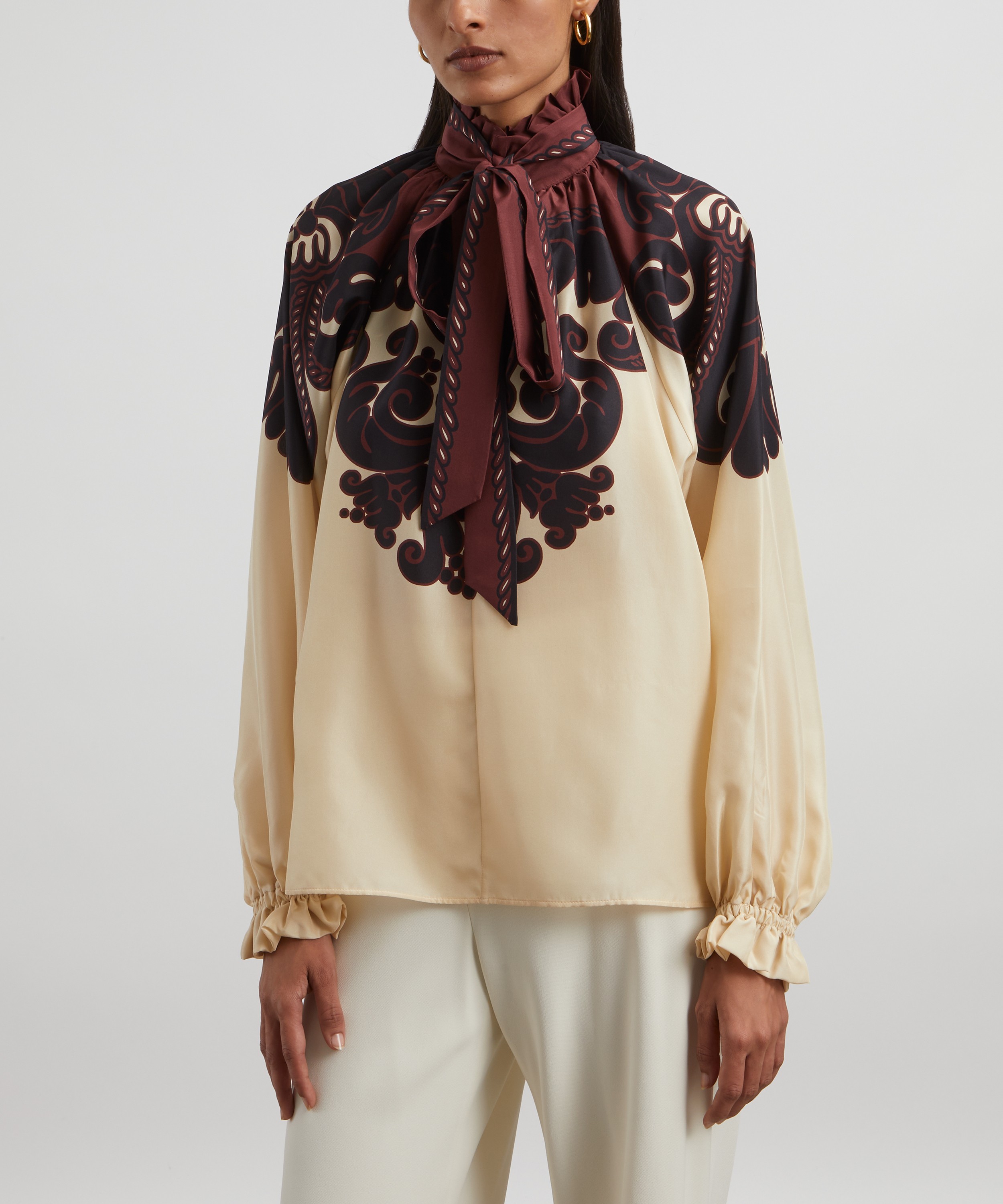 La DoubleJ - Cerere Silk Twill Blouse in Corsini Placée image number 2