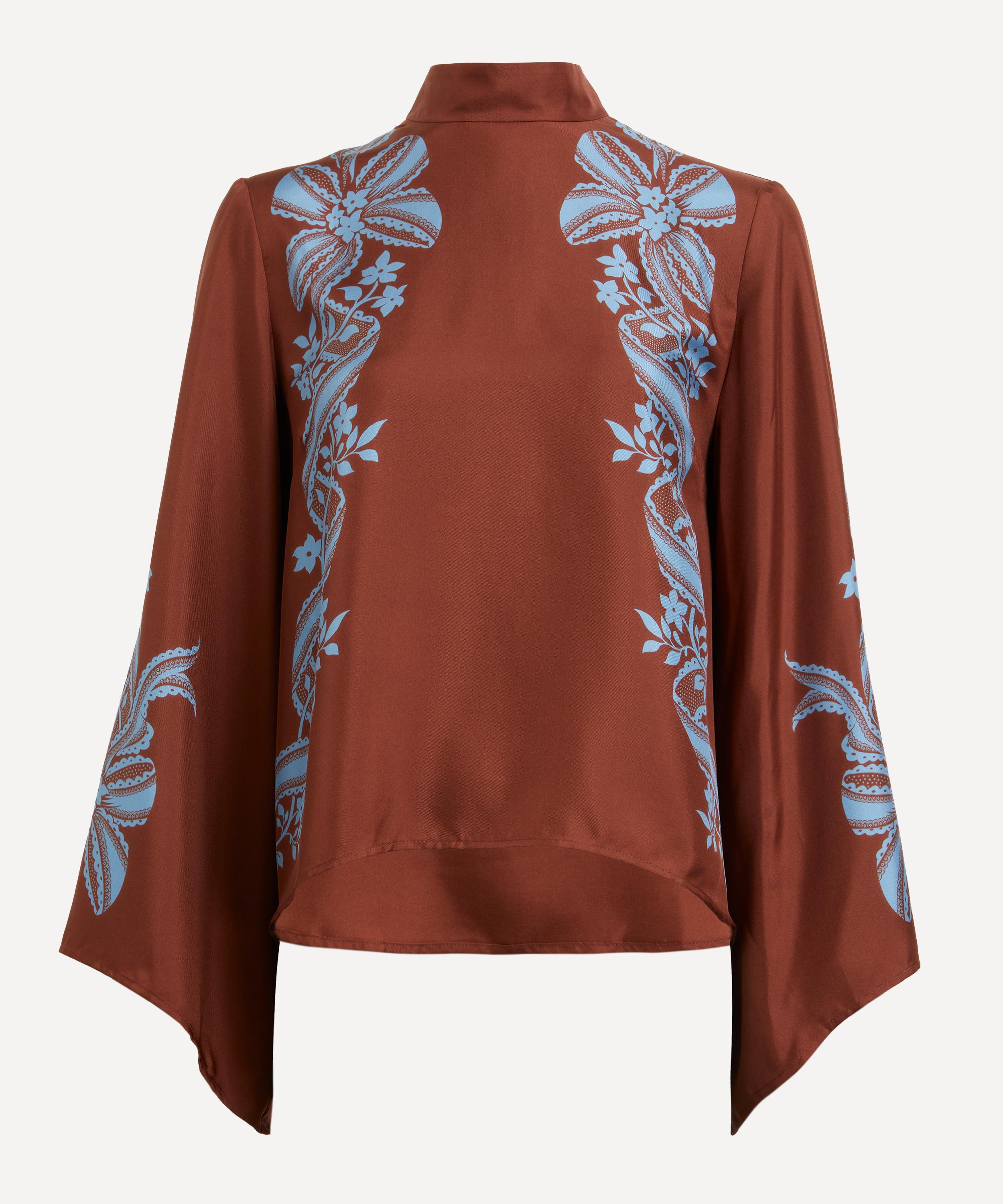 La DoubleJ - Make An Exit Silk Twill Blouse in Signoria Placée  image number 0