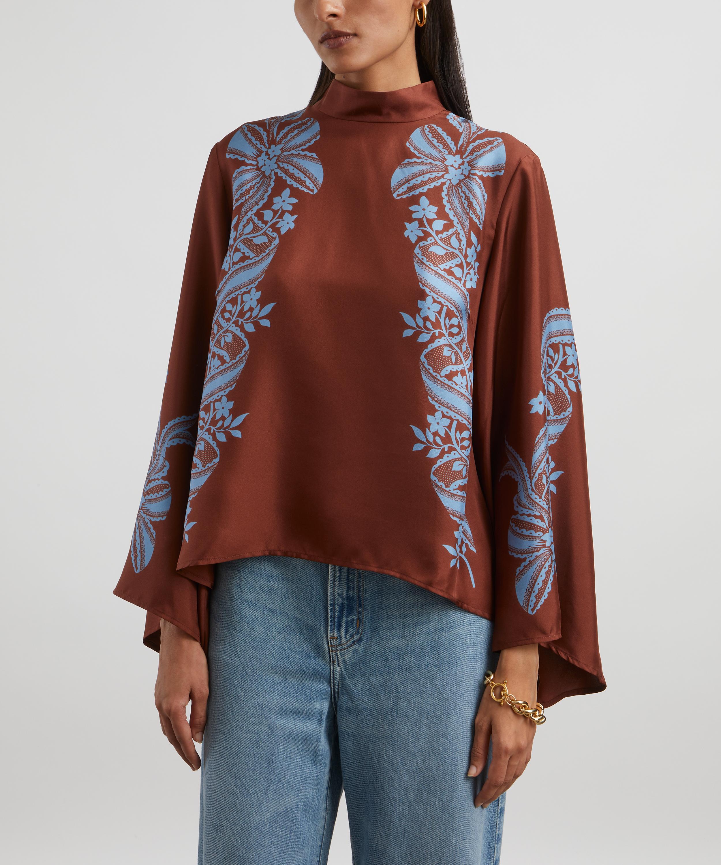 La DoubleJ - Make An Exit Silk Twill Blouse in Signoria Placée  image number 2