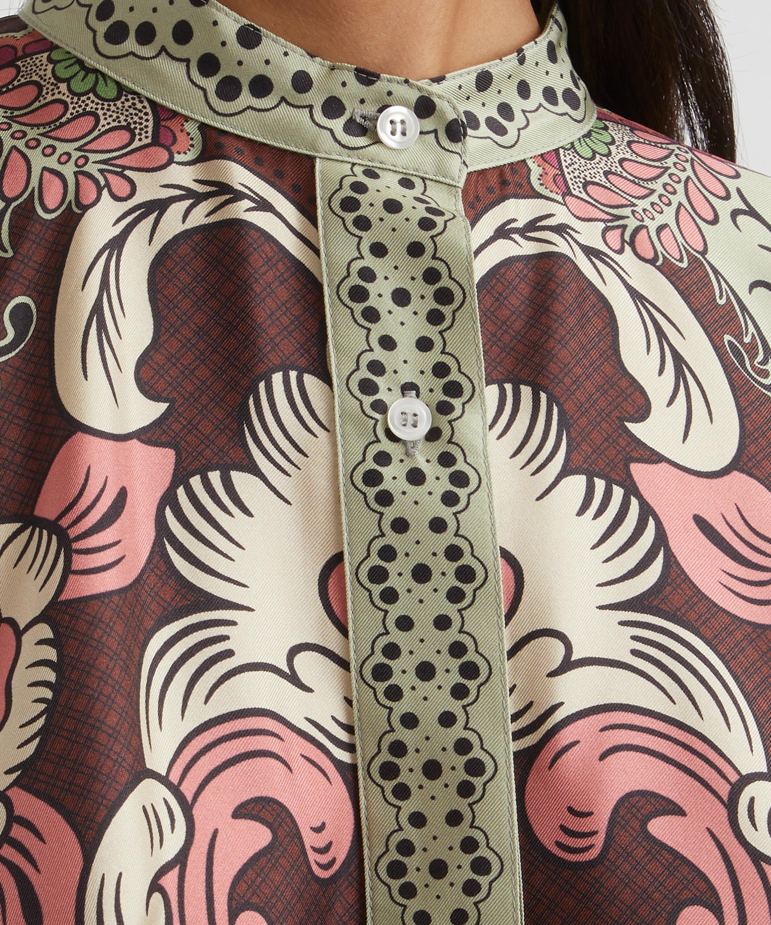 La DoubleJ - Foulard Portal Placée Brown Silk Twill Shirt image number 4