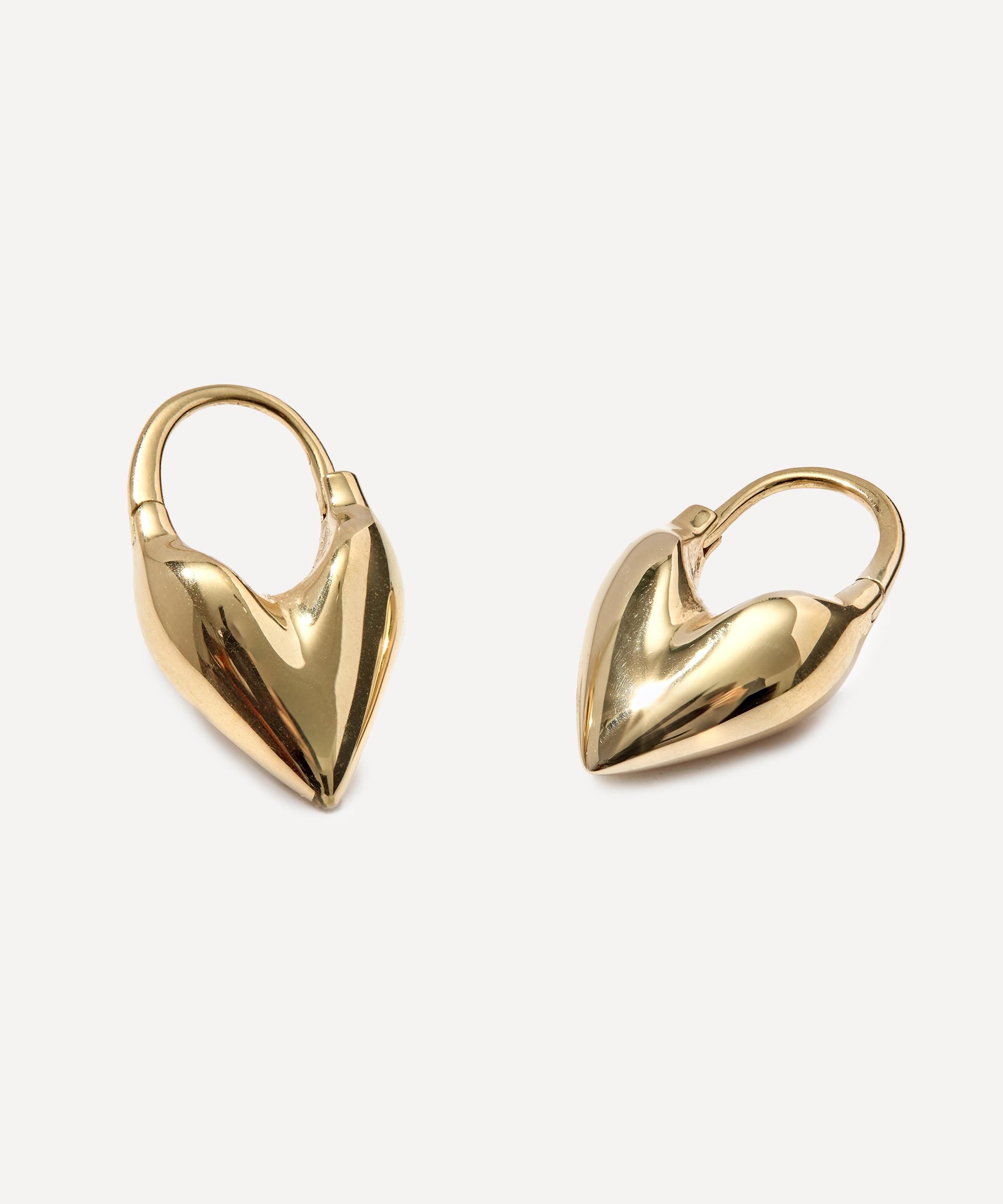 Otiumberg - 14ct Gold-Plated Vermeil Silver Roscida Heart Hoop Earrings image number 0