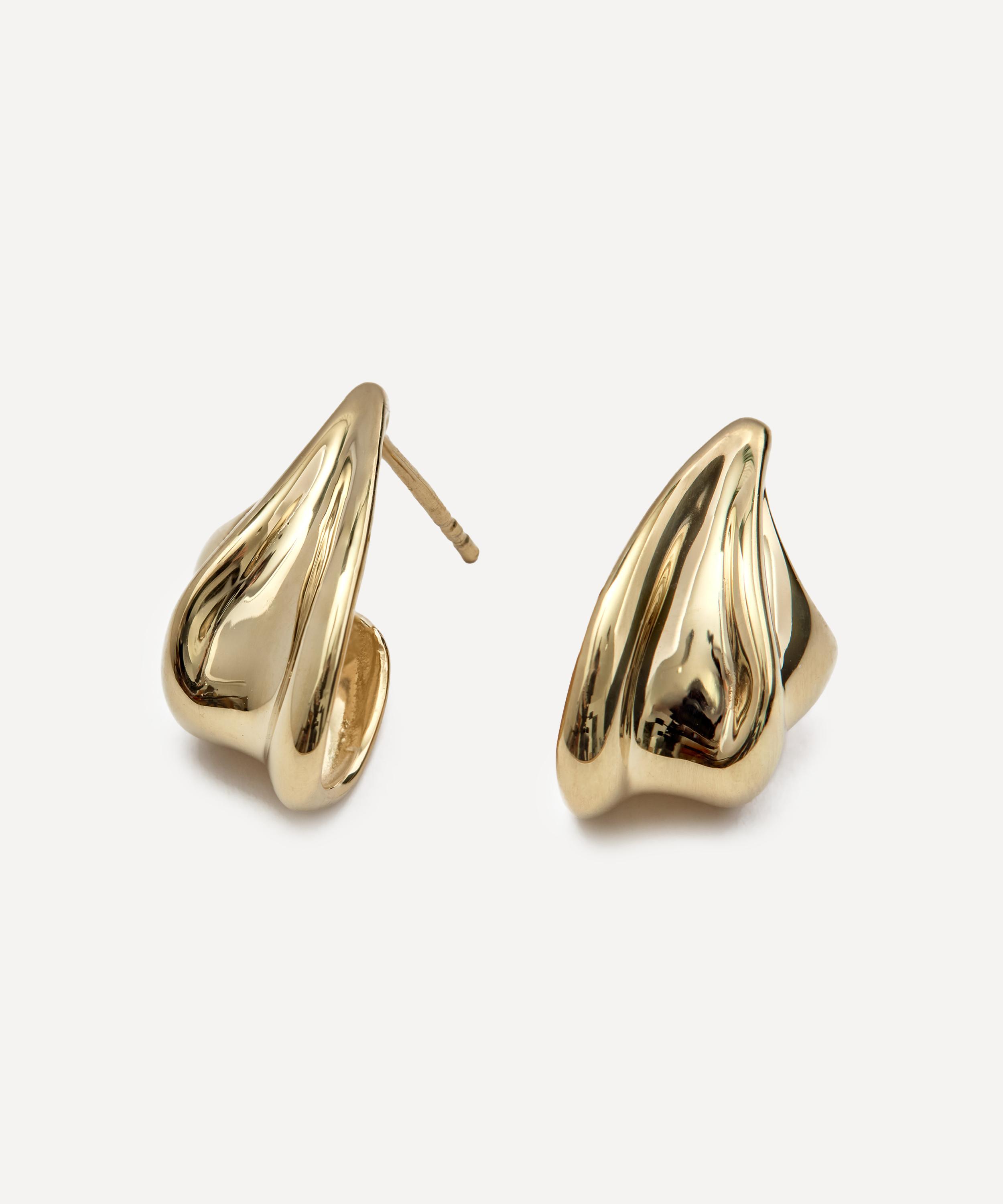 Otiumberg - 14ct Gold-Plated Vermeil Silver Wave Stud Earrings image number 0
