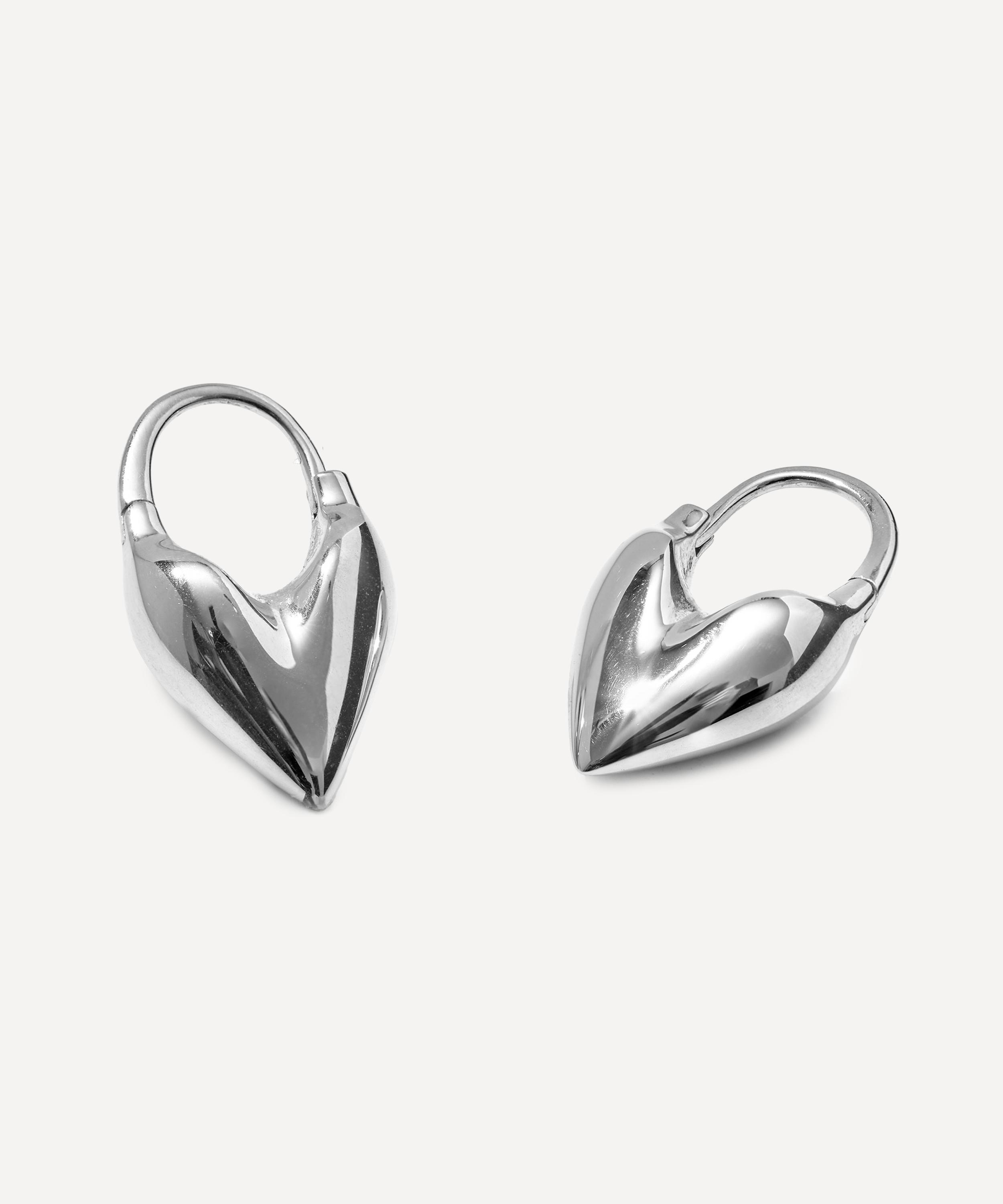 Otiumberg - Sterling Silver Roscida Heart Hoop Earrings image number 0