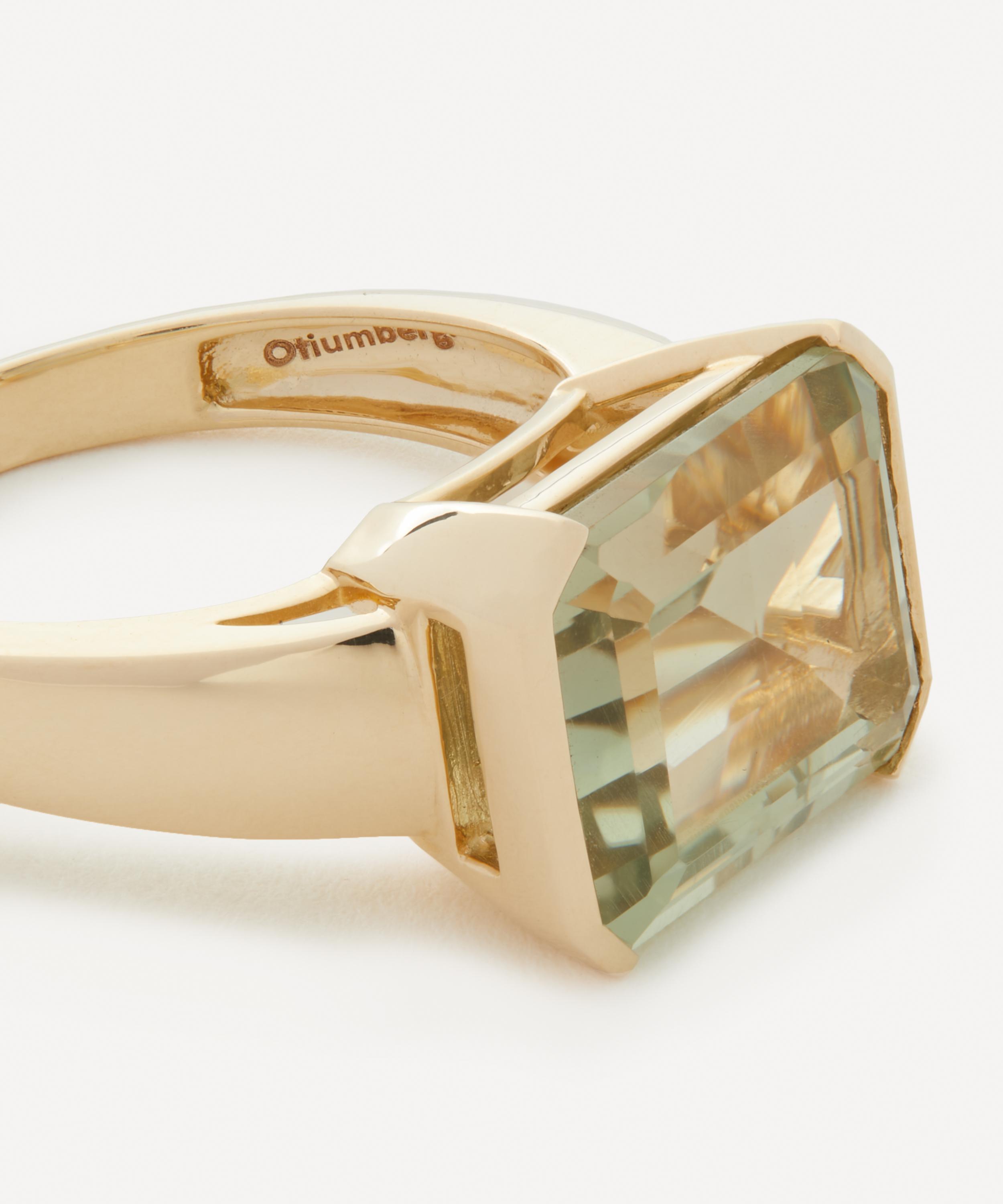 Otiumberg - 9ct Gold Mint Quartz Domino Ring image number 1