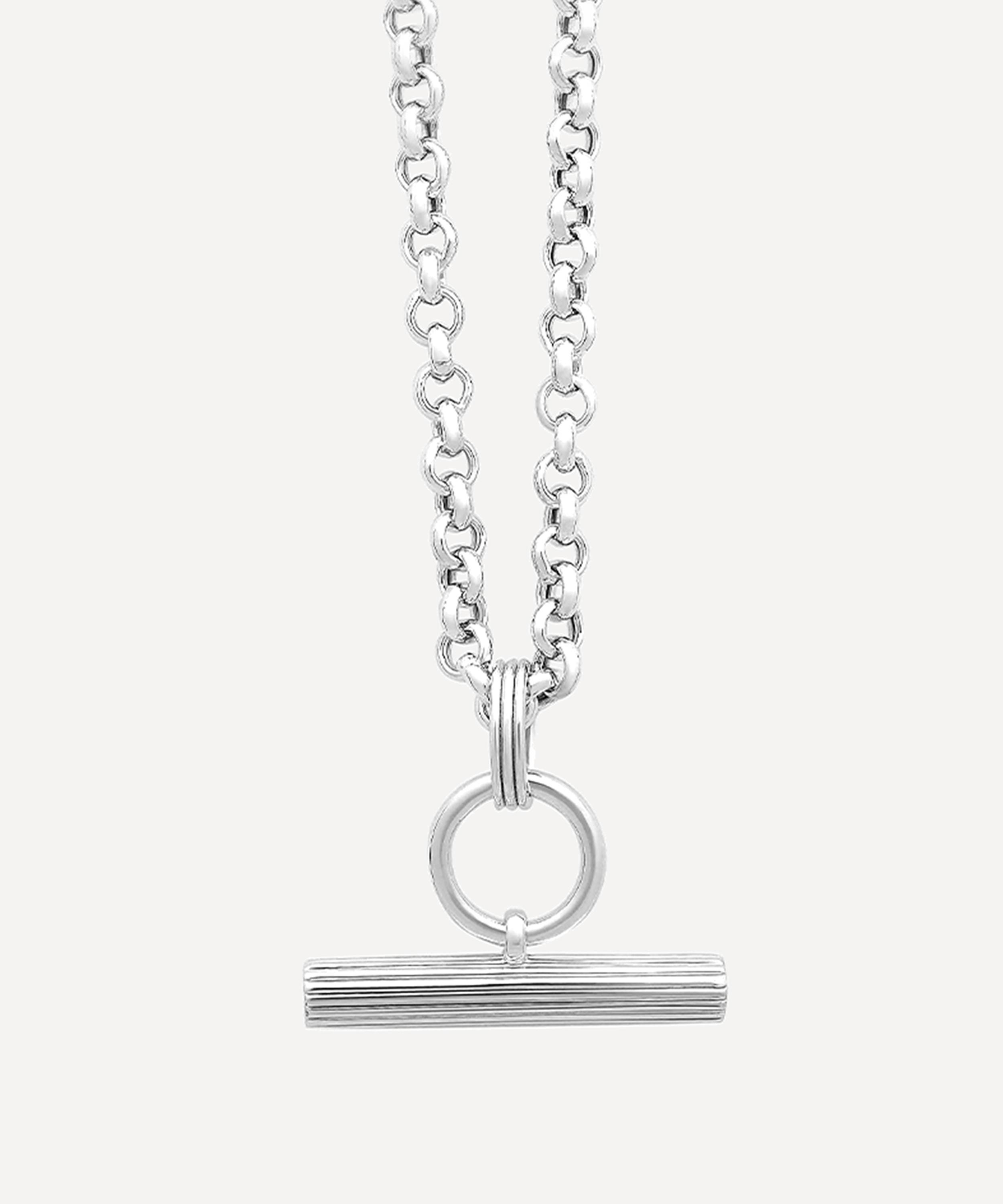 Rachel Jackson - Sterling Silver Chunky Personalised T-Bar Pendant Necklace image number 0