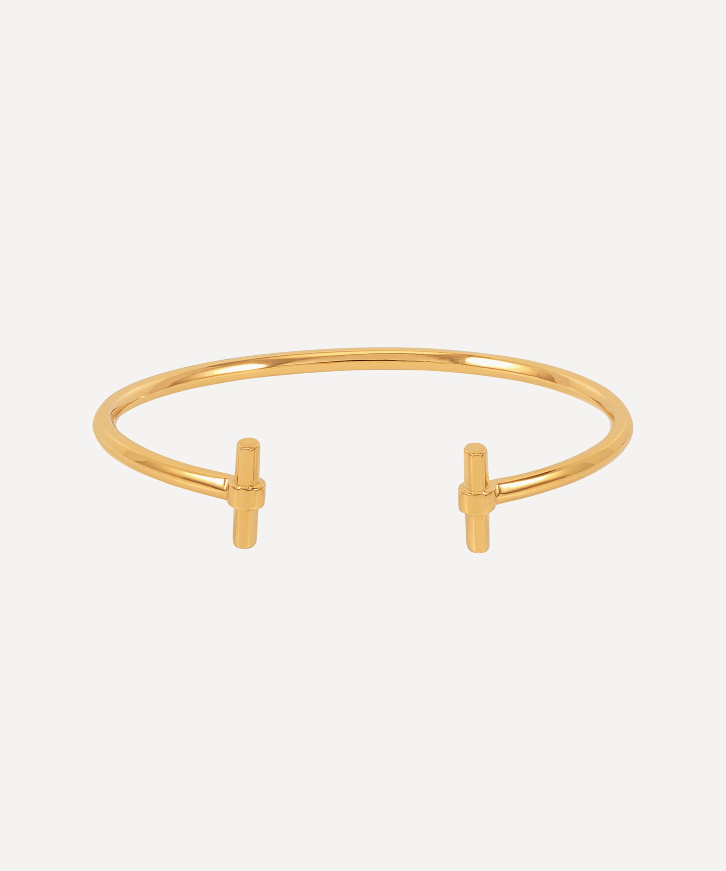 Rachel Jackson - 22ct Gold-Plated Adjustable Size T-Bar Cuff Bracelet image number 0