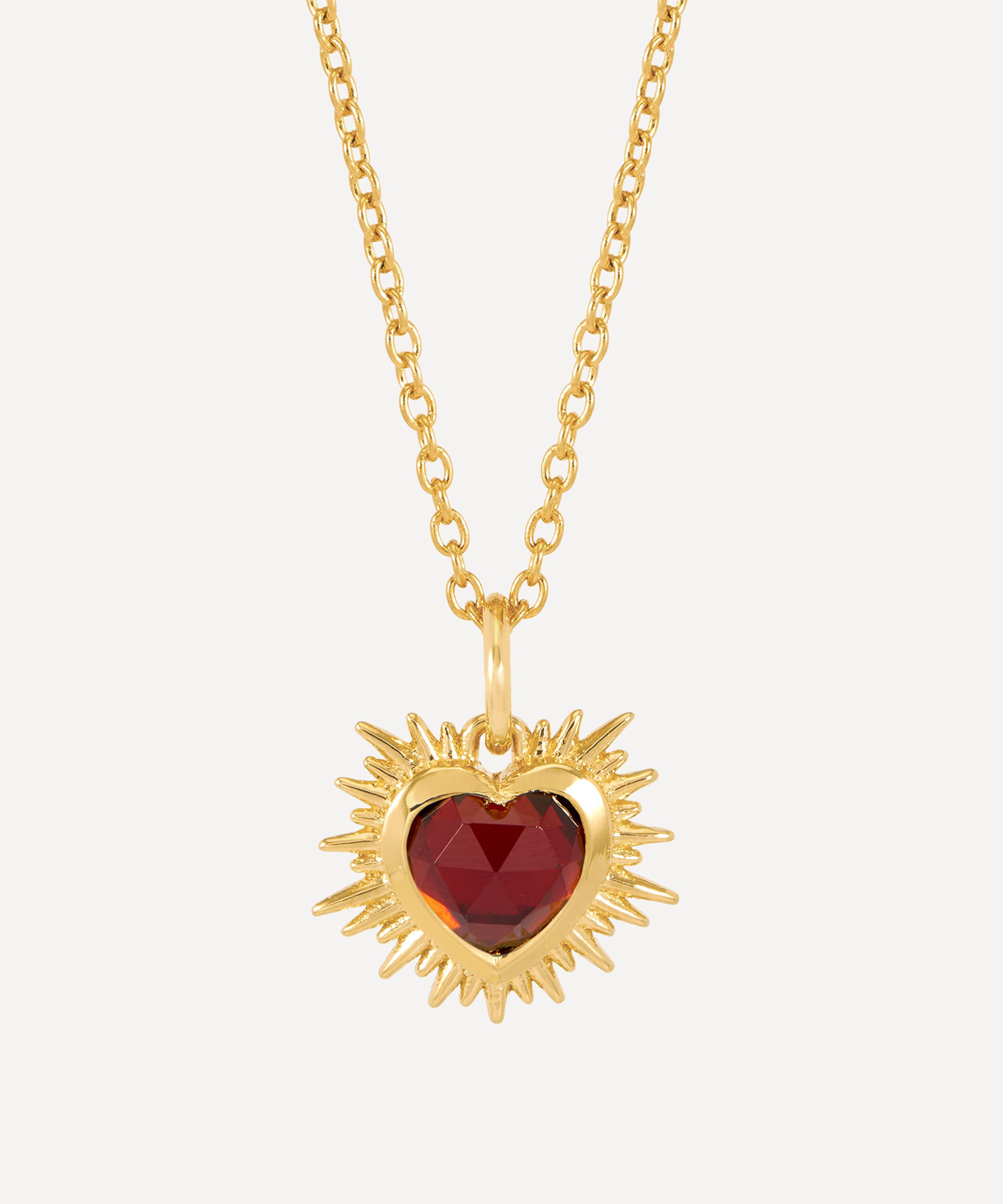 Rachel Jackson - 22ct Gold-Plated Electric Love January Birthstone Necklace image number 0