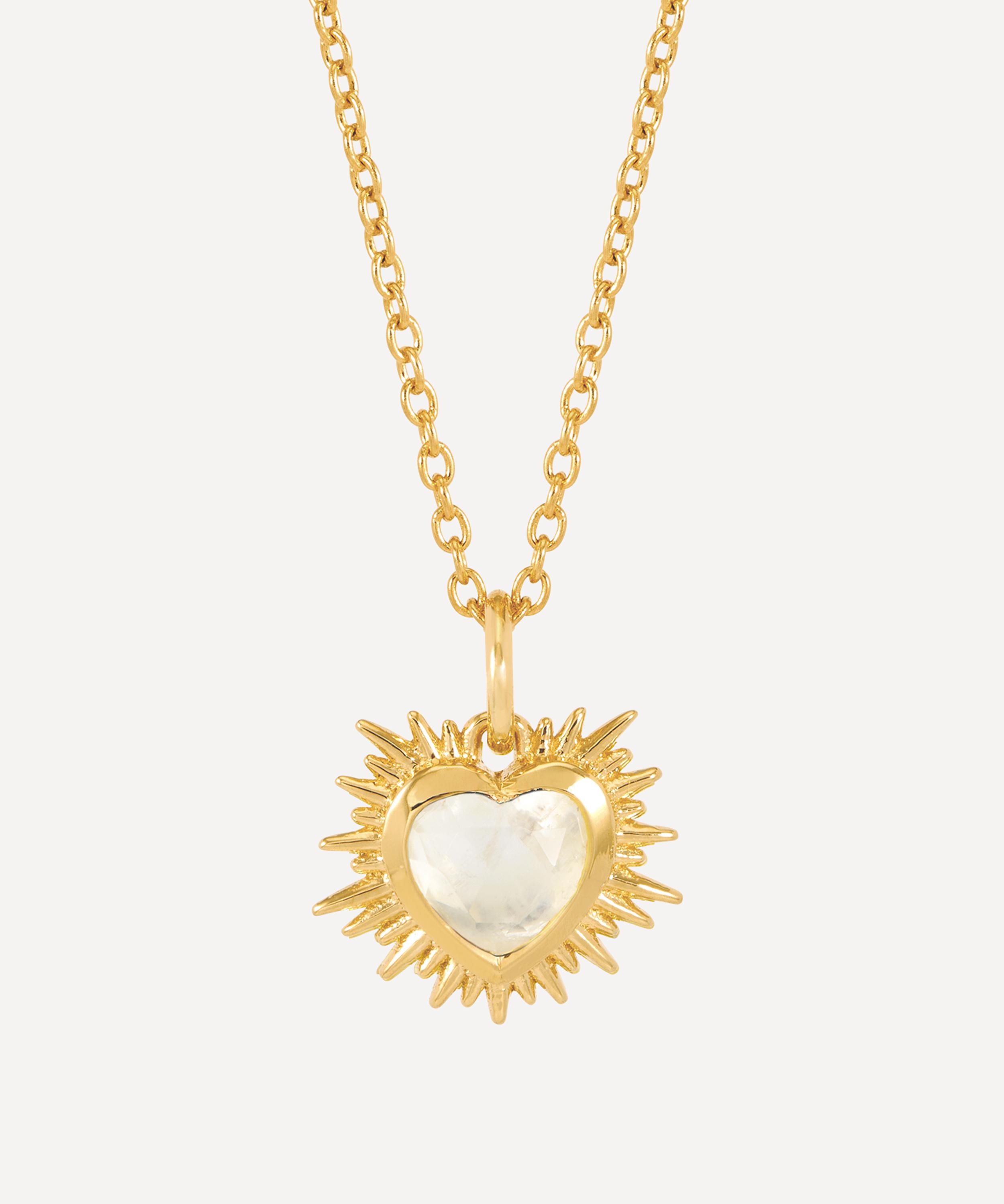 Rachel Jackson - 22ct Gold-Plated Electric Love April Birthstone Necklace image number 0