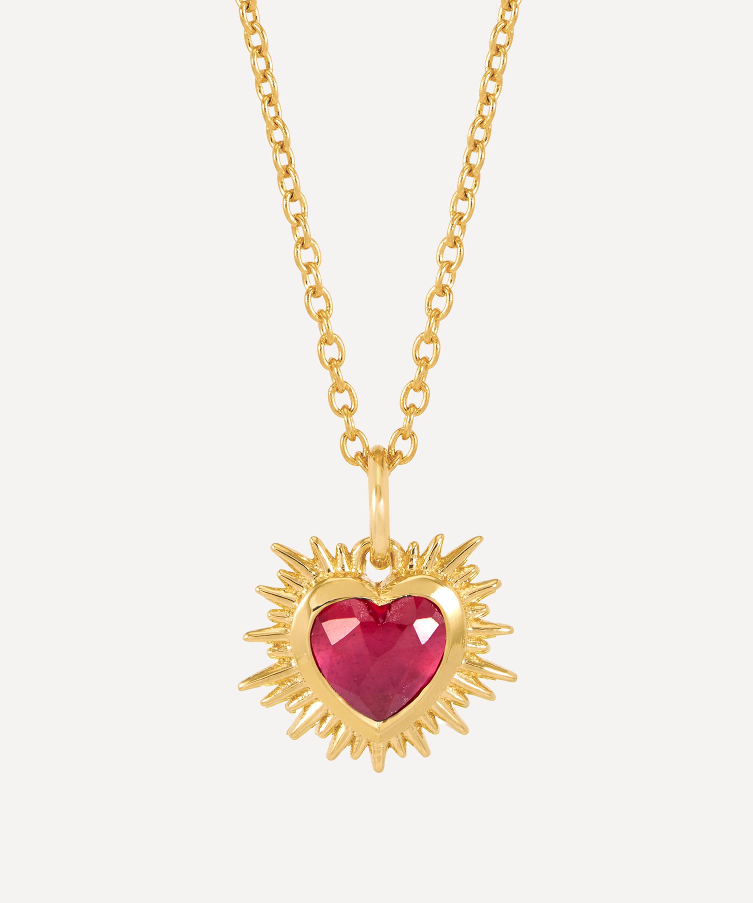 Rachel Jackson - 22ct Gold-Plated Electric Love July Birthstone Necklace image number 0