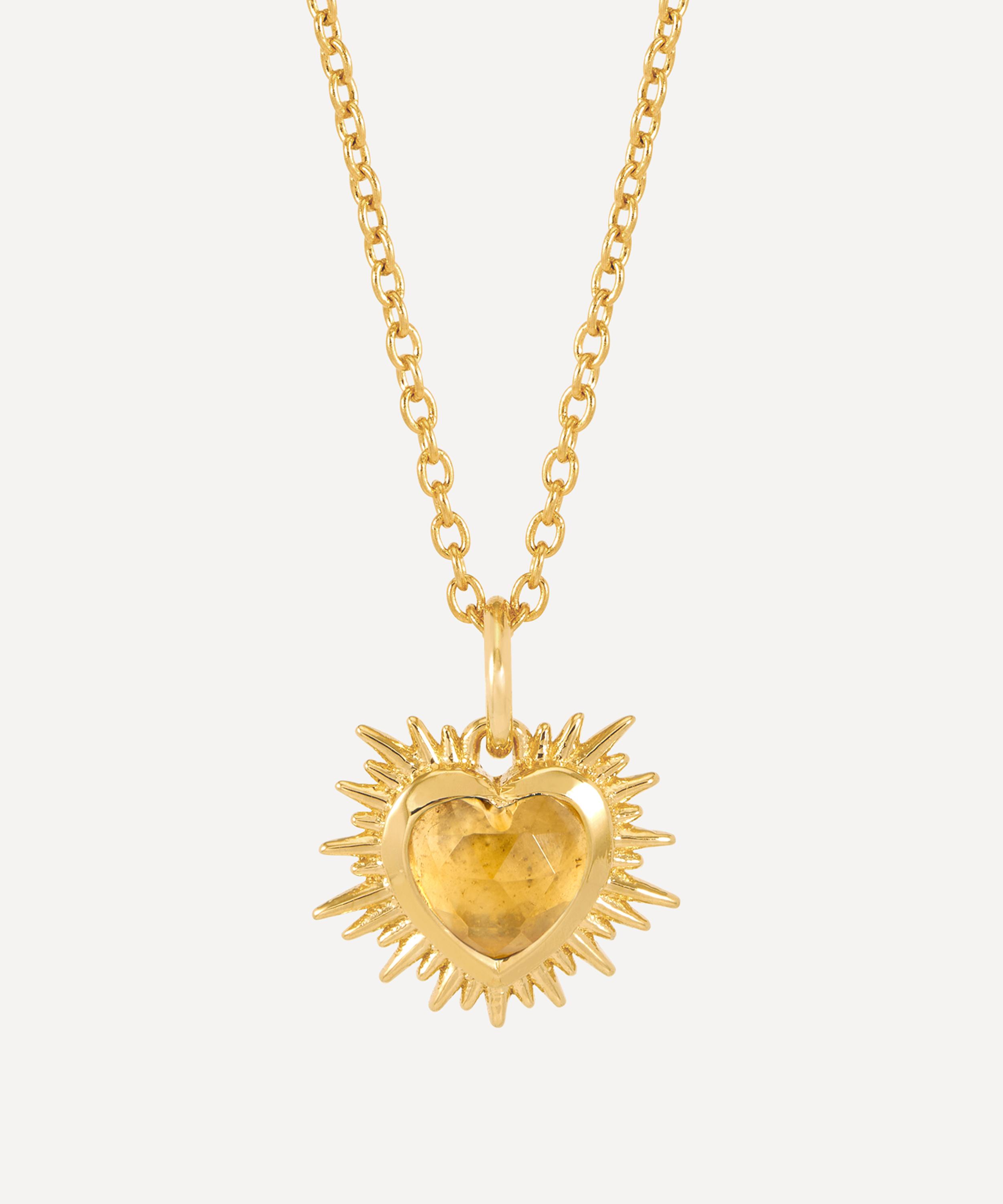 Rachel Jackson - 22ct Gold-Plated Electric Love November Birthstone Necklace image number 0