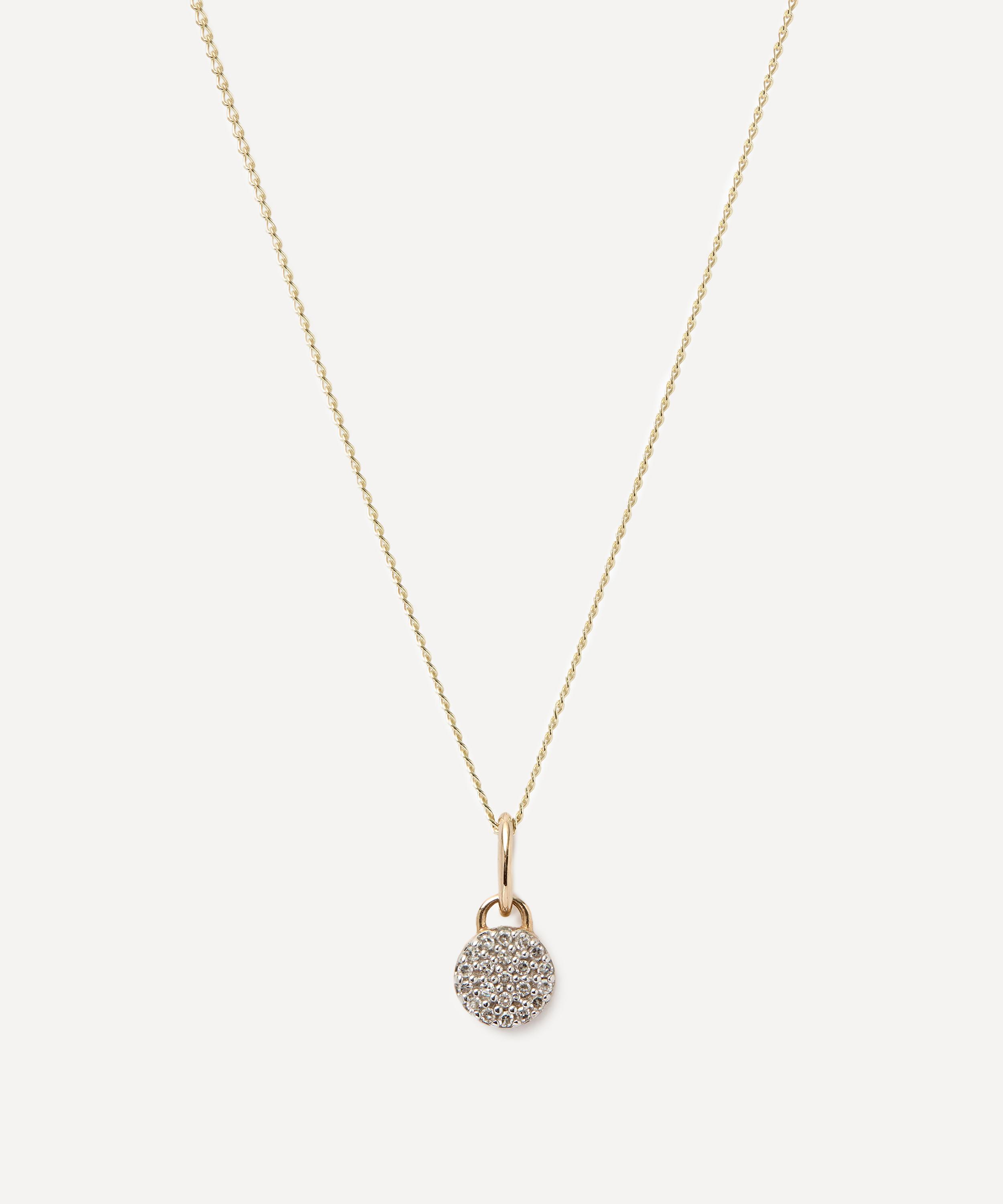 Otiumberg - 9ct Gold Tiny Diamond Disc Pendant Necklace image number 0