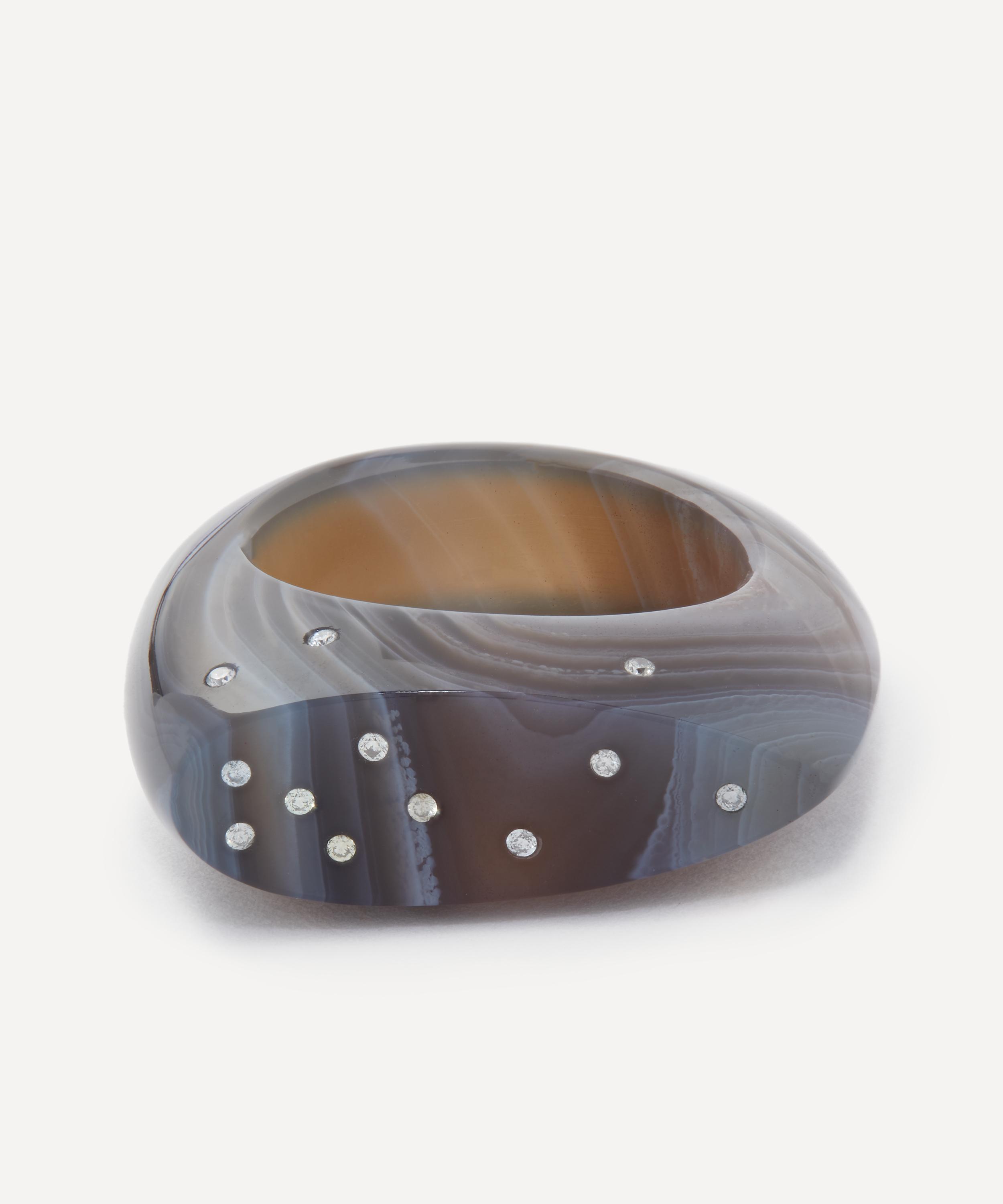 Jacqueline Cullen - Botswana Agate Narrow Signet Ring image number 0