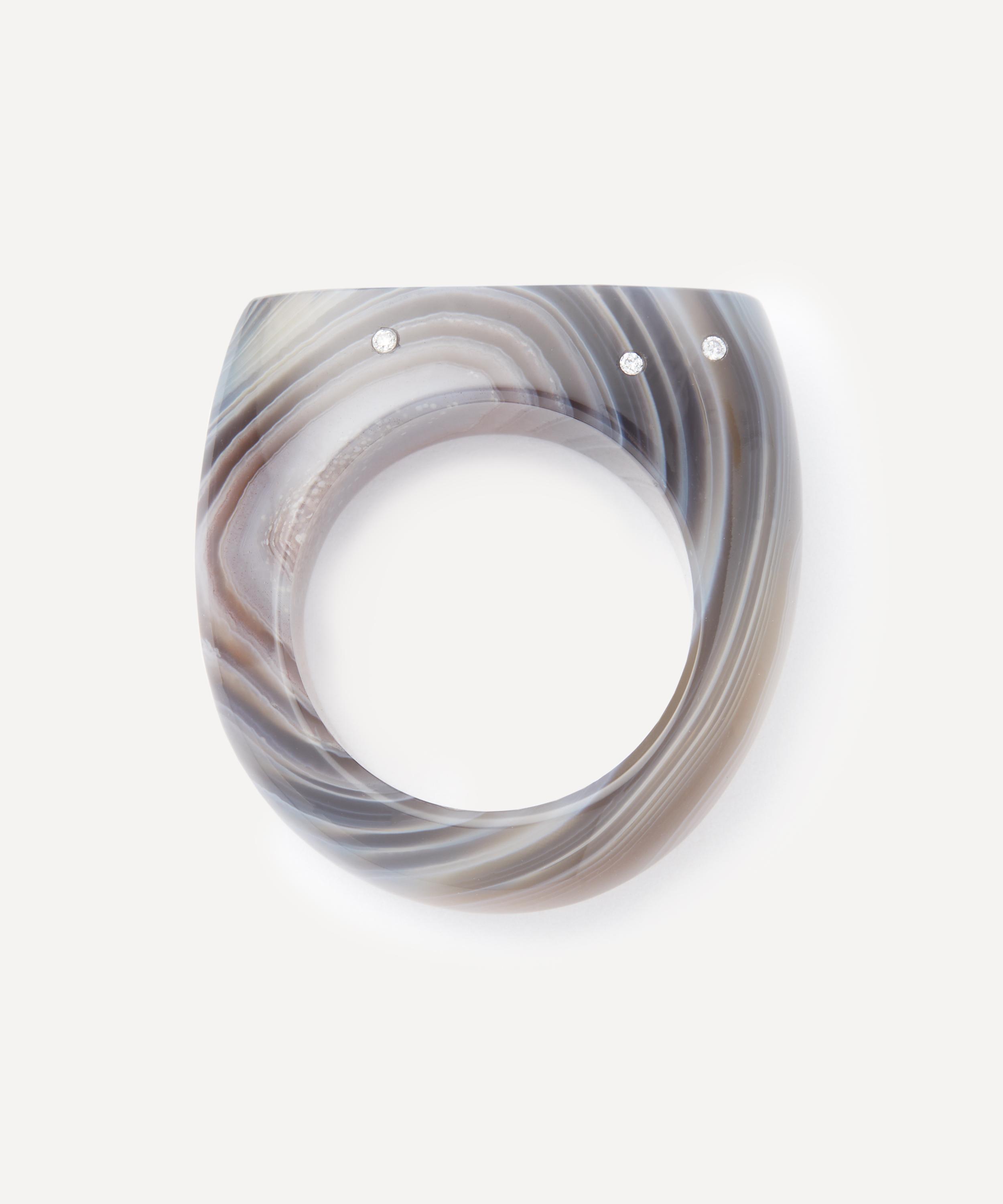 Jacqueline Cullen - Botswana Agate Narrow Signet Ring image number 2