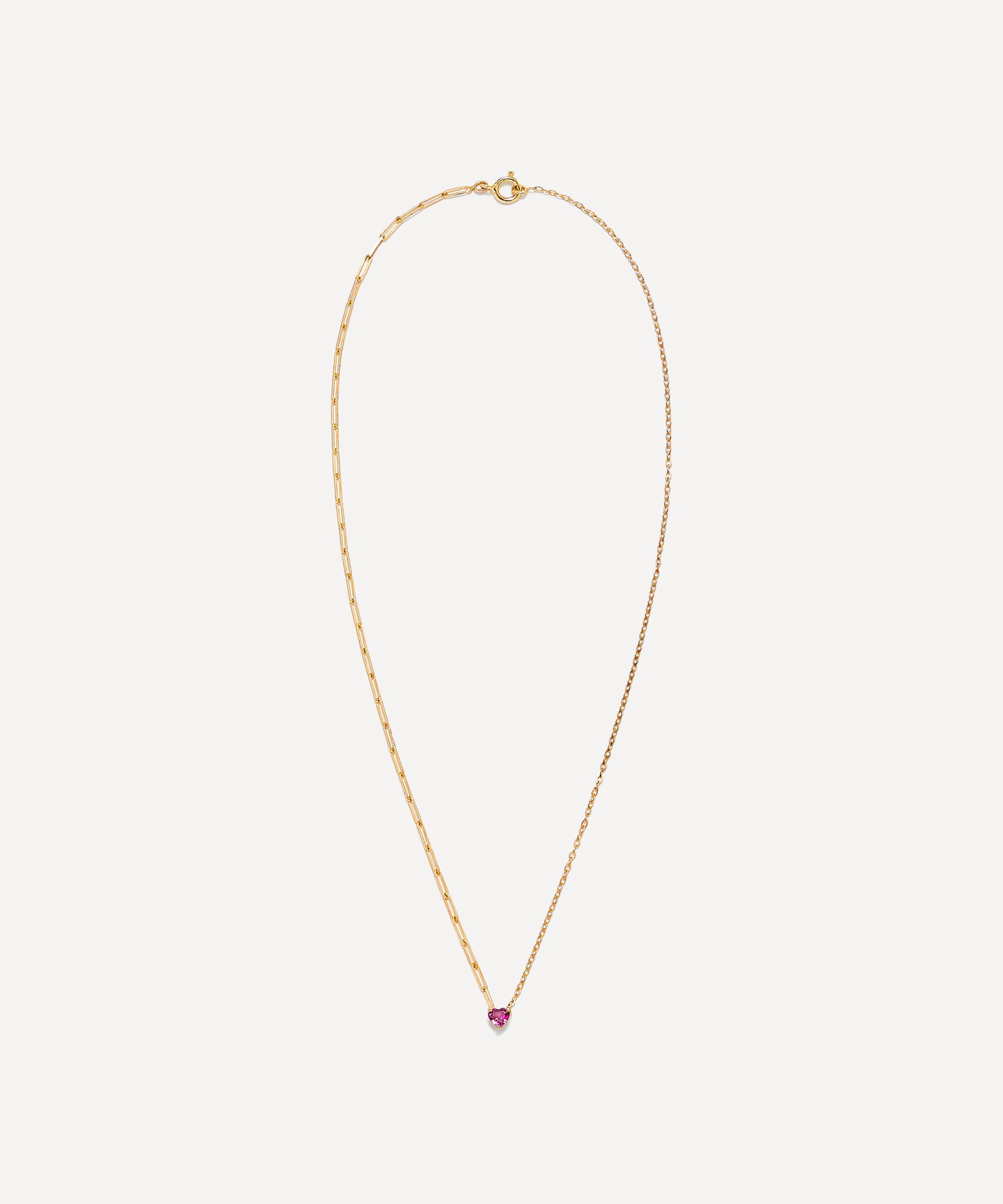 Yvonne Léon - 18ct Gold Rhodolite Heart Pendant Necklace