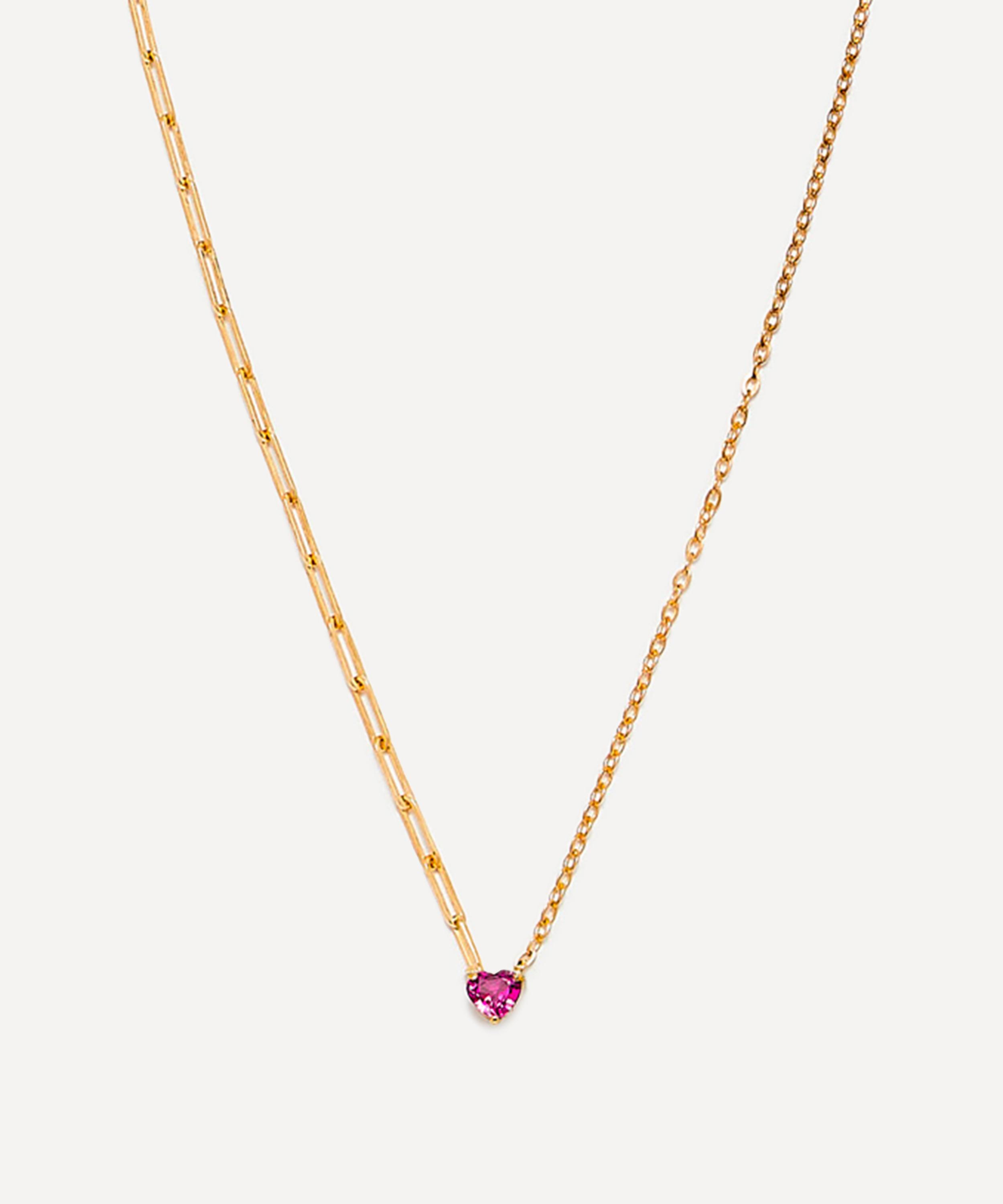 Yvonne Léon - 18ct Gold Rhodolite Heart Pendant Necklace image number 1