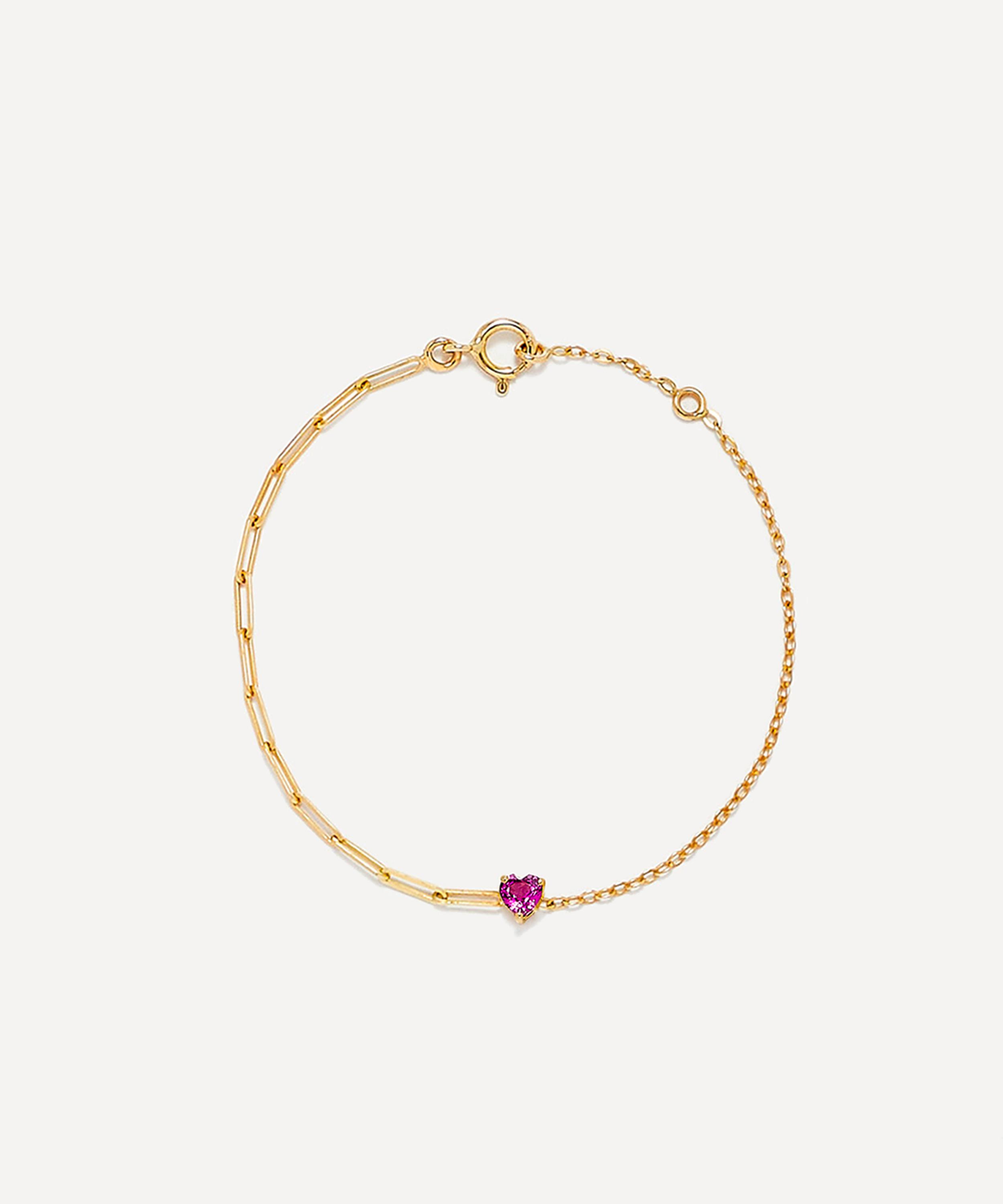 Yvonne Léon - 18ct Gold Rhodolite Heart Bracelet