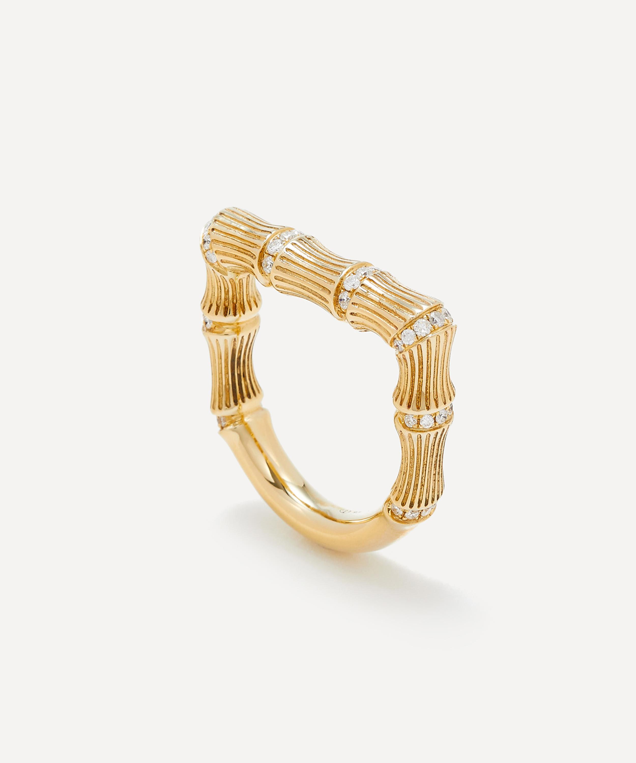 Yvonne Léon - 9ct Gold Bamboo Diamond Ring image number 1