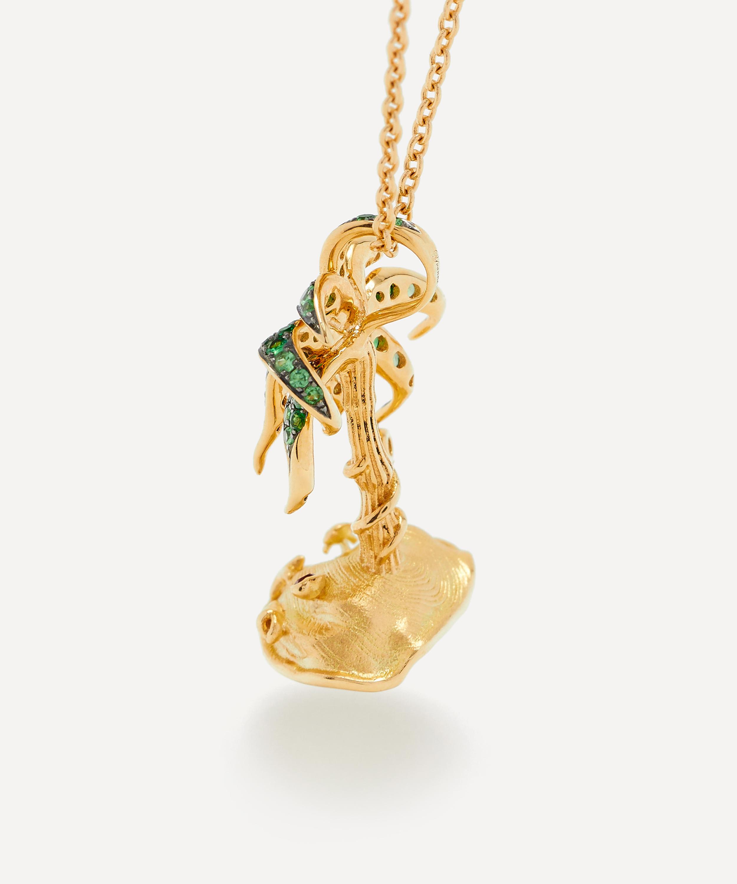 Yvonne Léon - 18ct Gold Paradise Island Palm Pendant Necklace image number 2