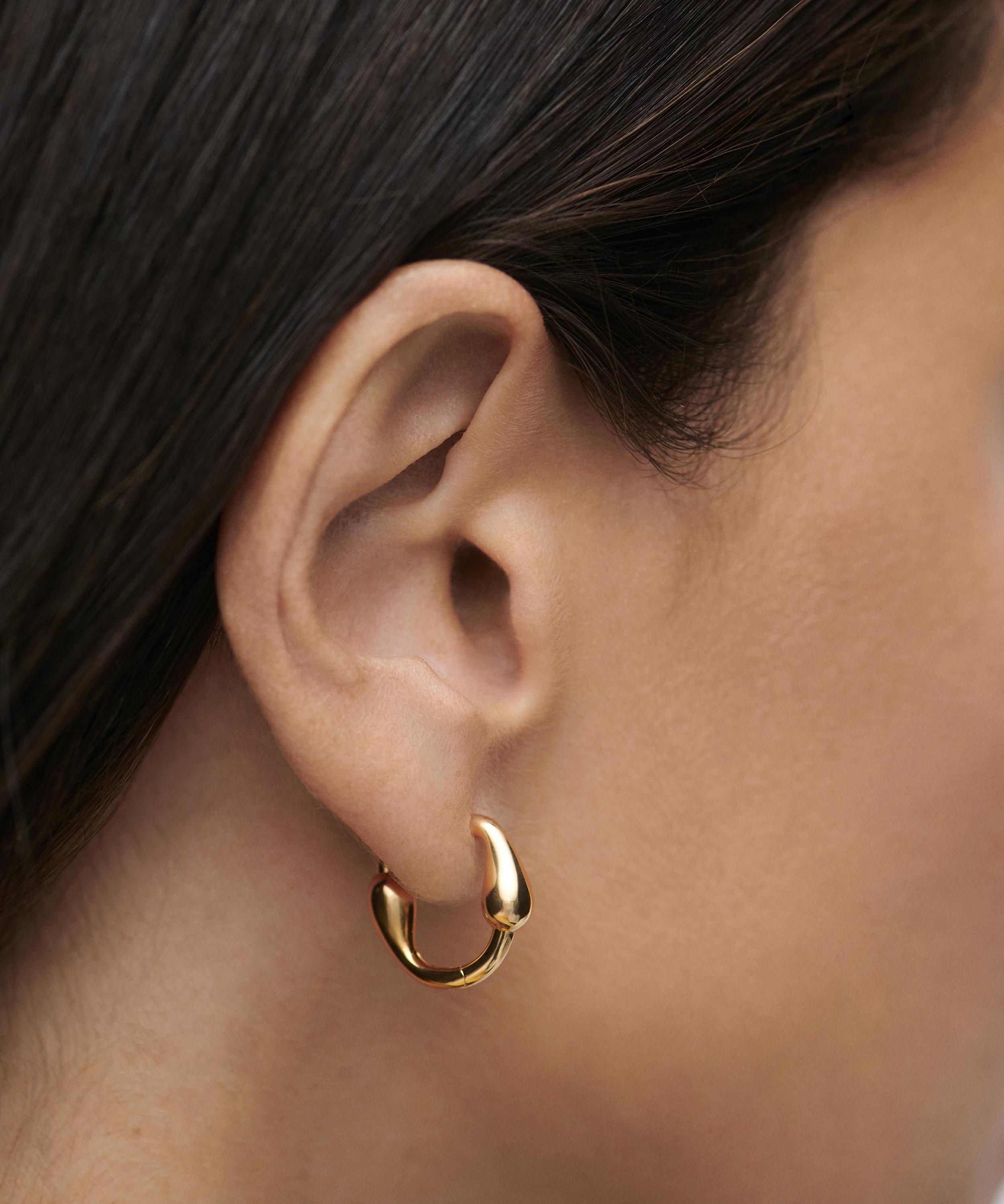 PDPAOLA - 18ct Gold-Plated Cycle Hoop Earrings image number 1