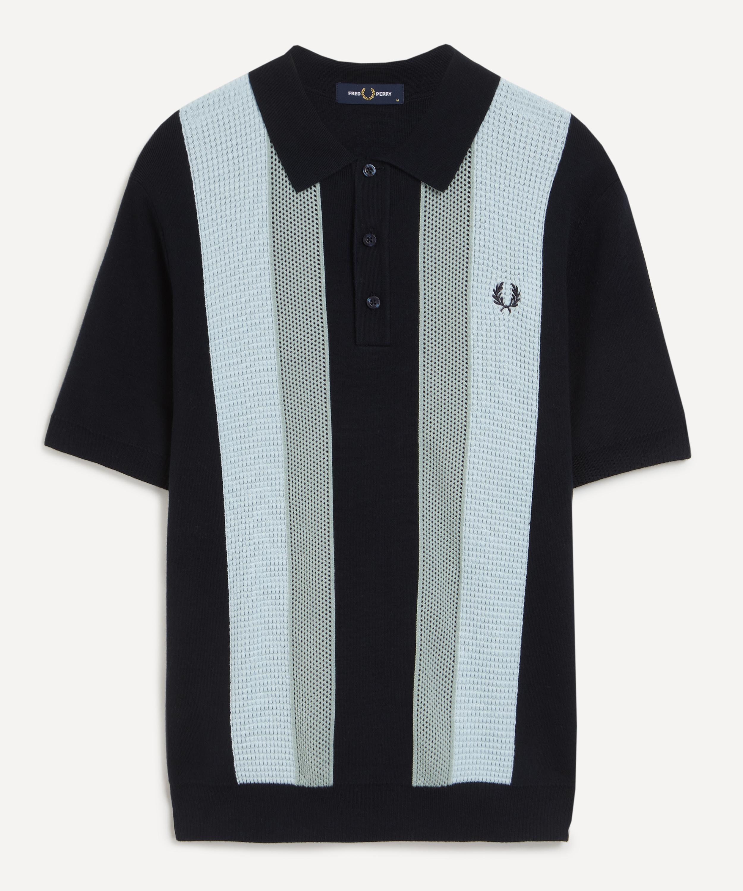 Fred Perry - Textured Knit Striped Polo Shirt image number 0