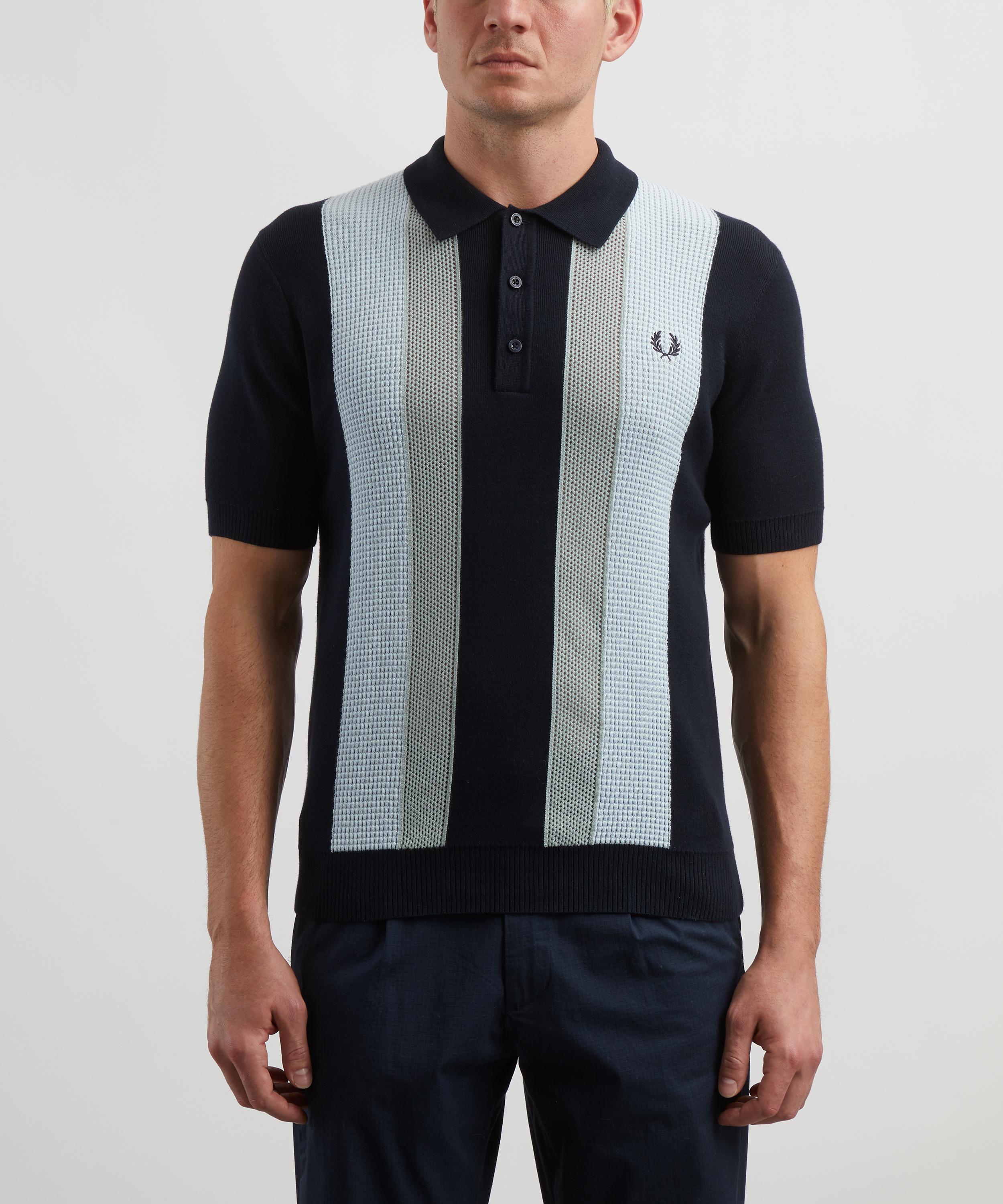 Fred Perry - Textured Knit Striped Polo Shirt image number 2