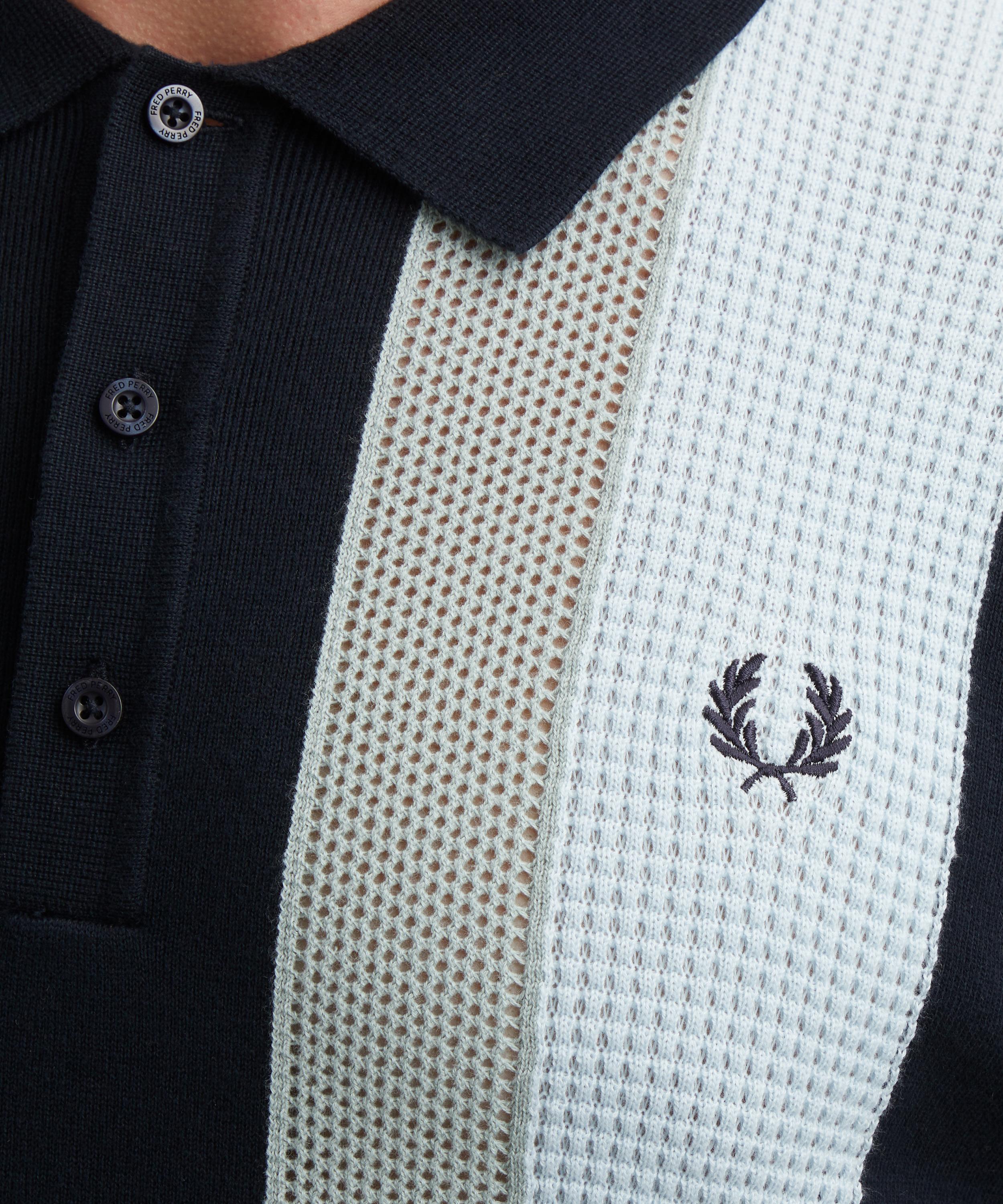 Fred Perry - Textured Knit Striped Polo Shirt image number 4