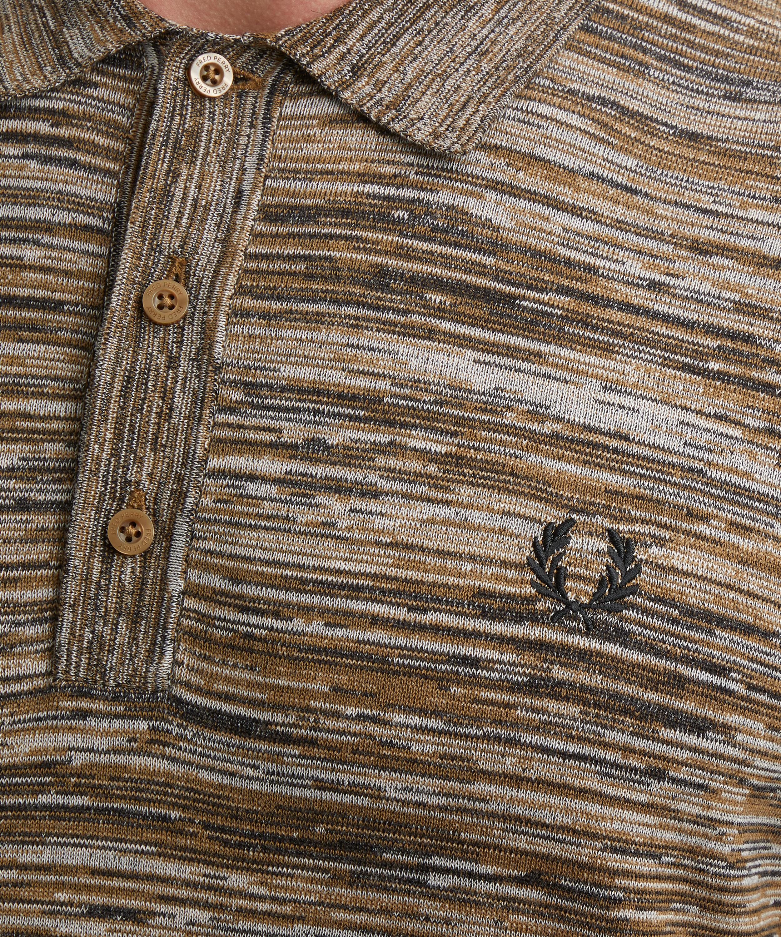 Fred Perry - Space-Dyed Long-Sleeved Polo Shirt image number 4