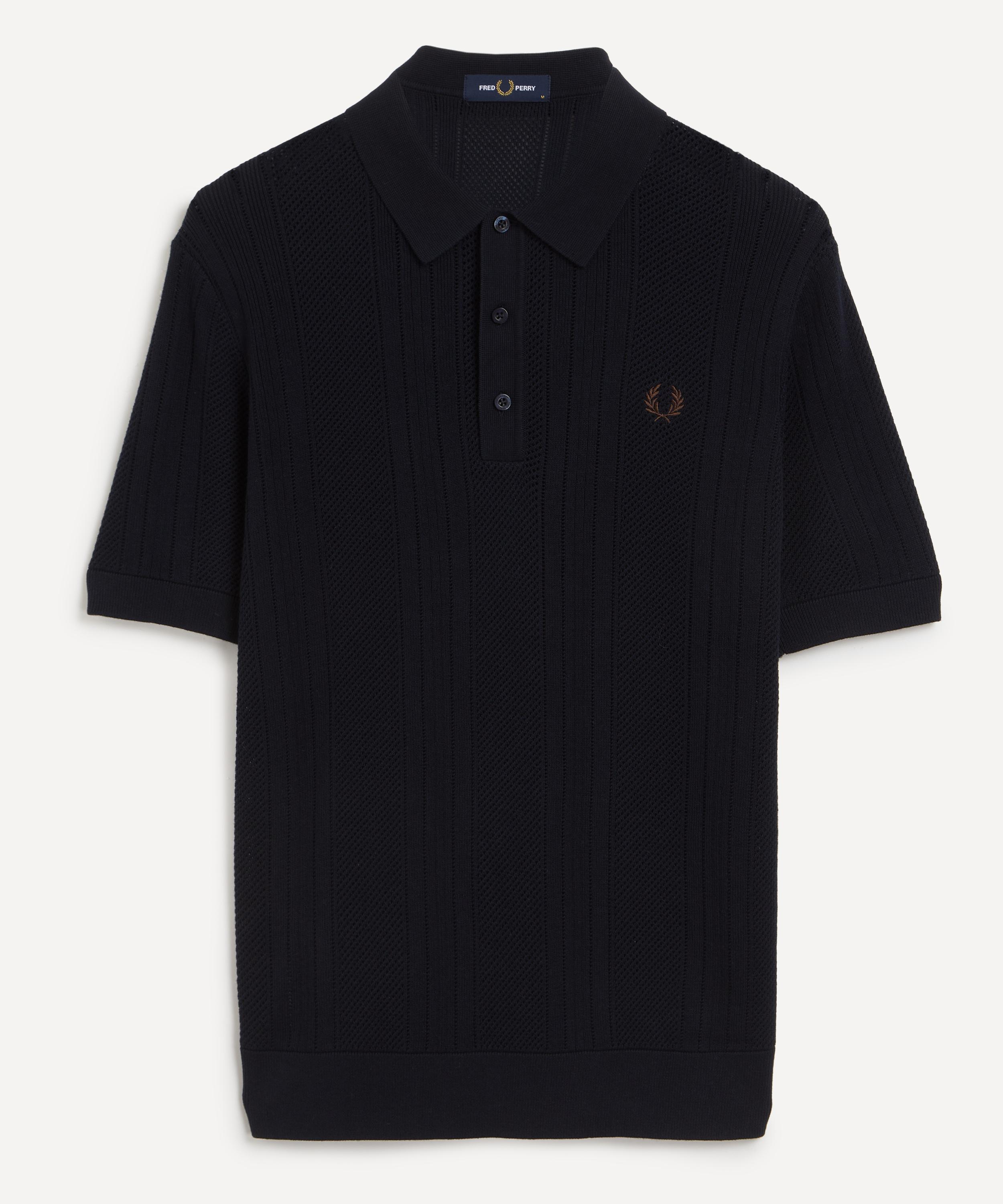 Fred Perry - Textured Knit Striped Polo Shirt