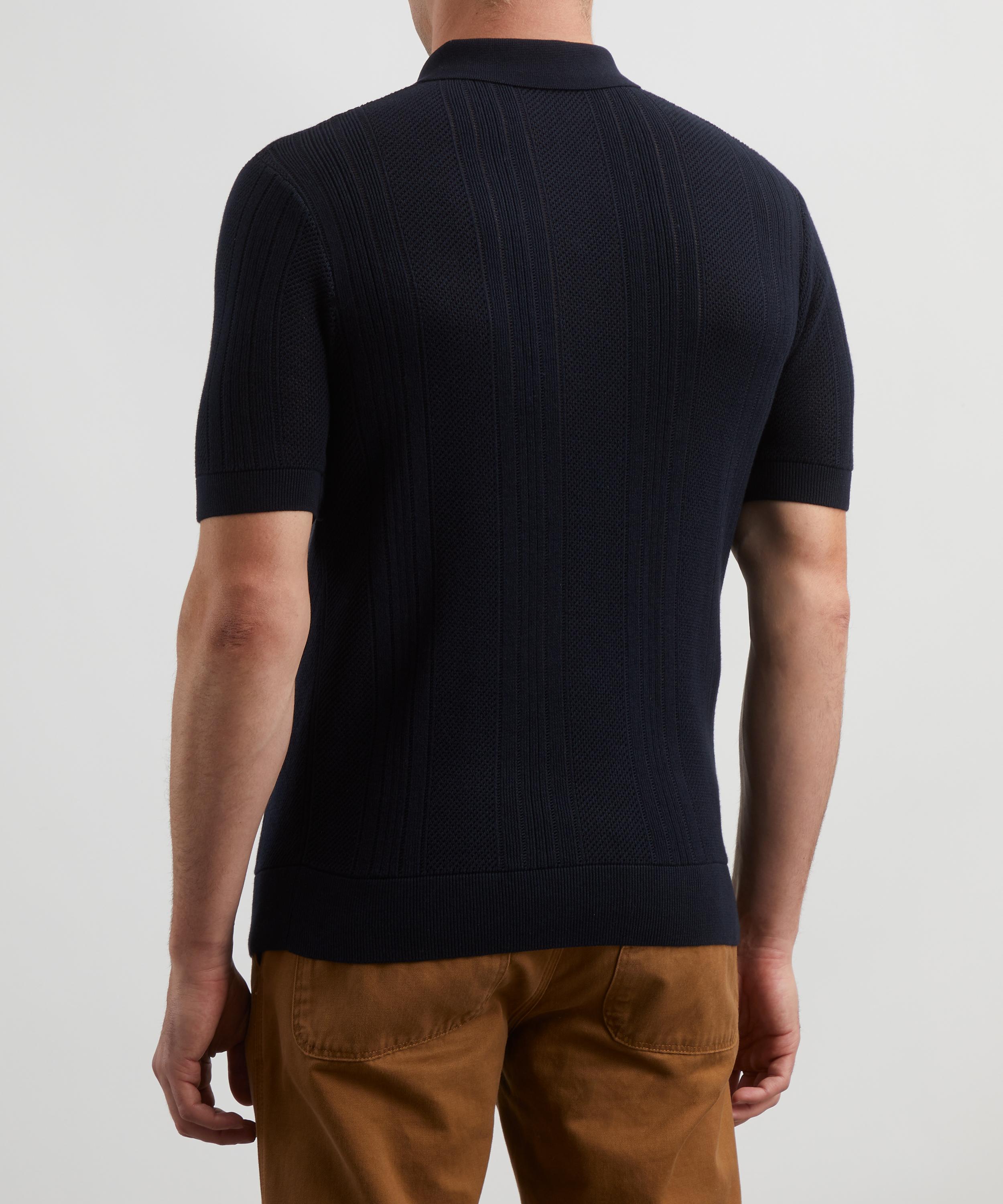 Fred Perry - Textured Knit Striped Polo Shirt image number 3