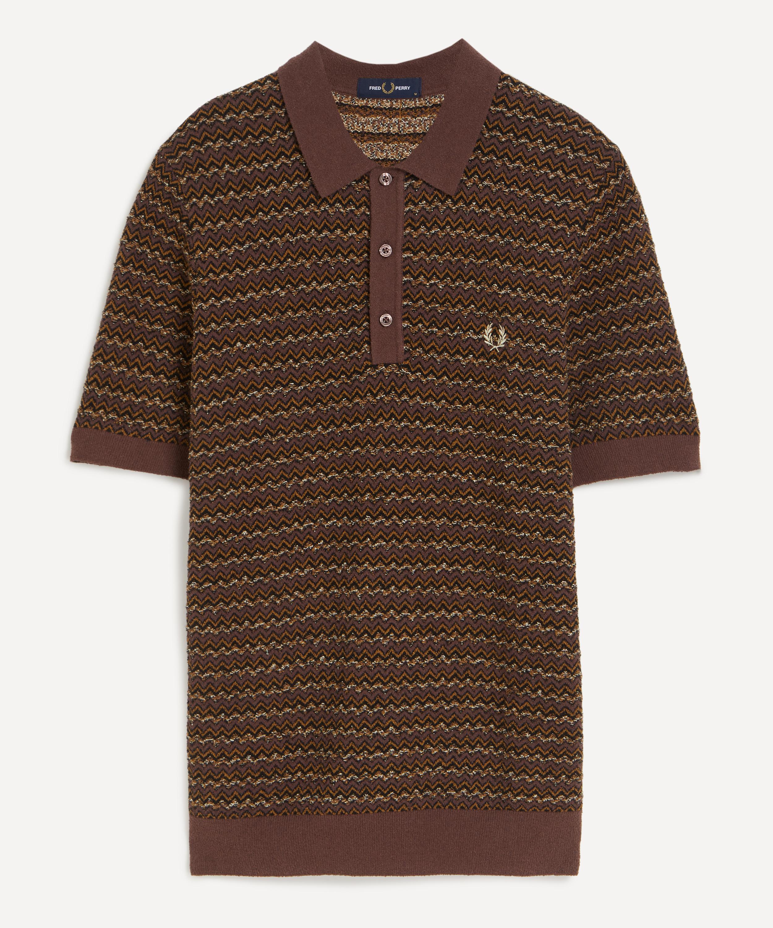 Fred Perry Textured Knit Striped Polo Shirt Liberty