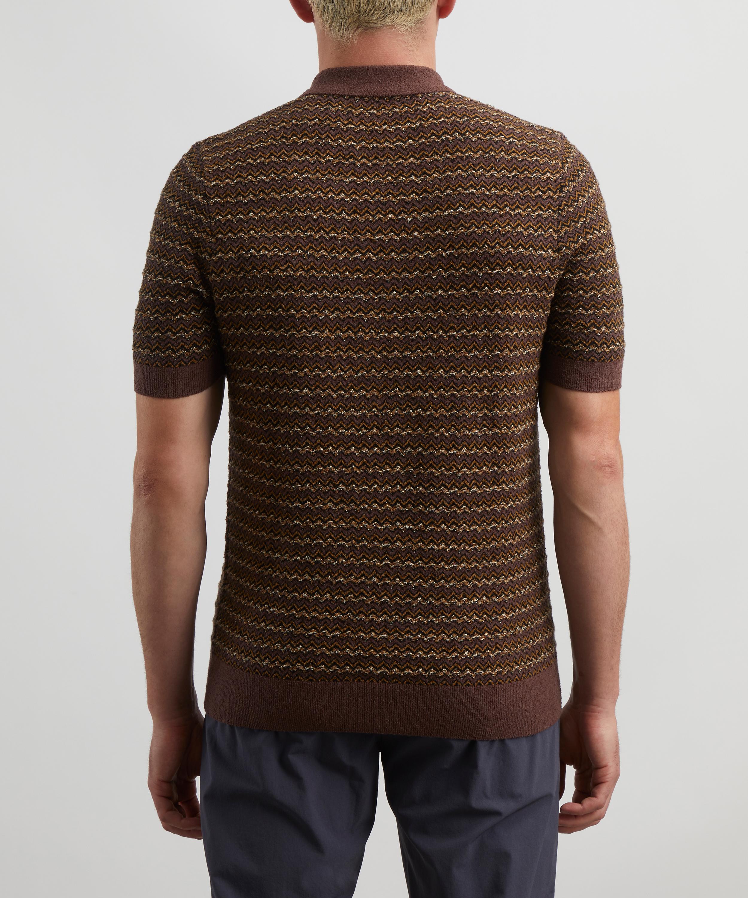 Fred Perry - Textured Knit Striped Polo Shirt image number 3