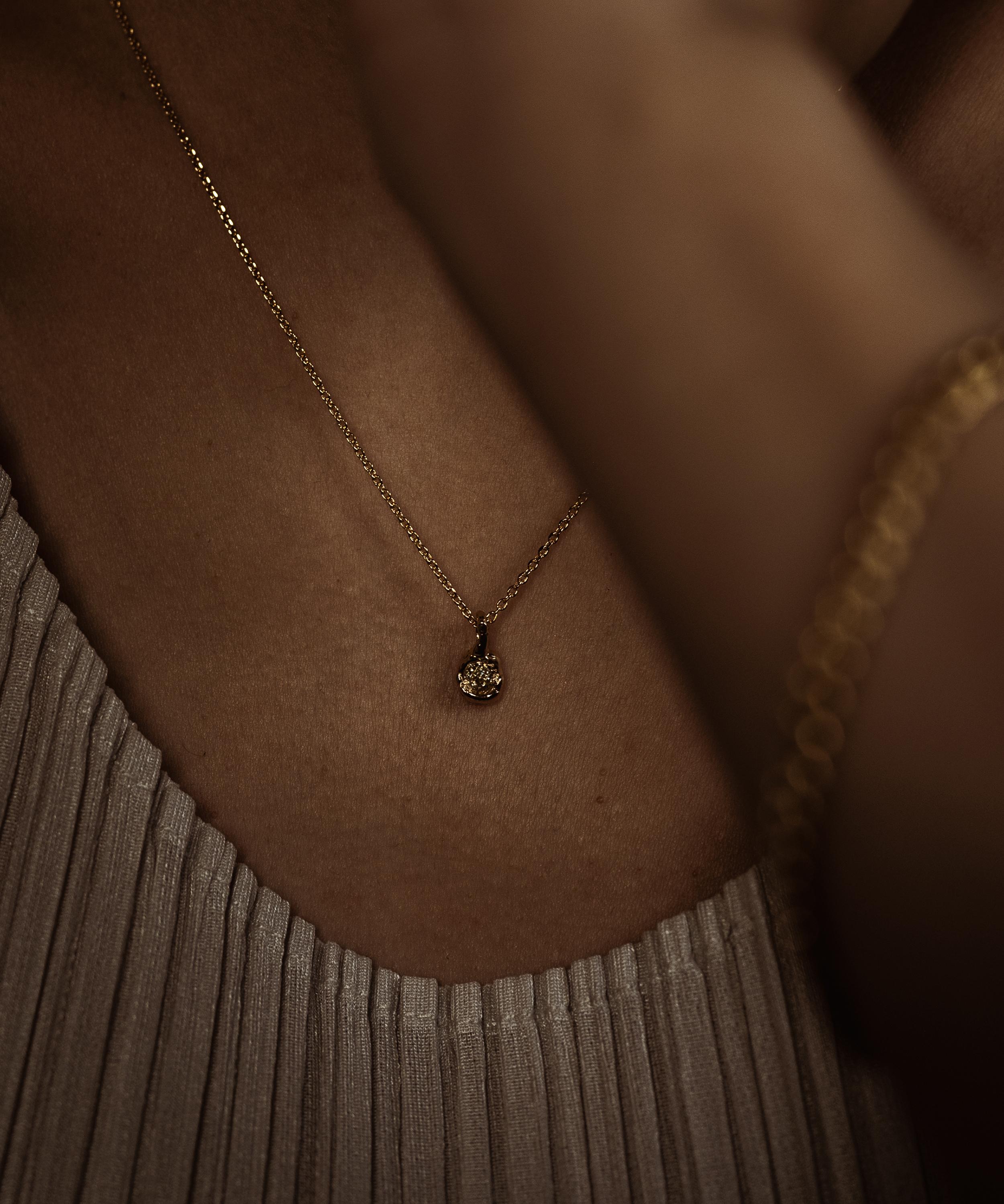 Ellis Mhairi Cameron - 14ct Gold Old Cut Diamond Nugget Pendant Necklace image number 0