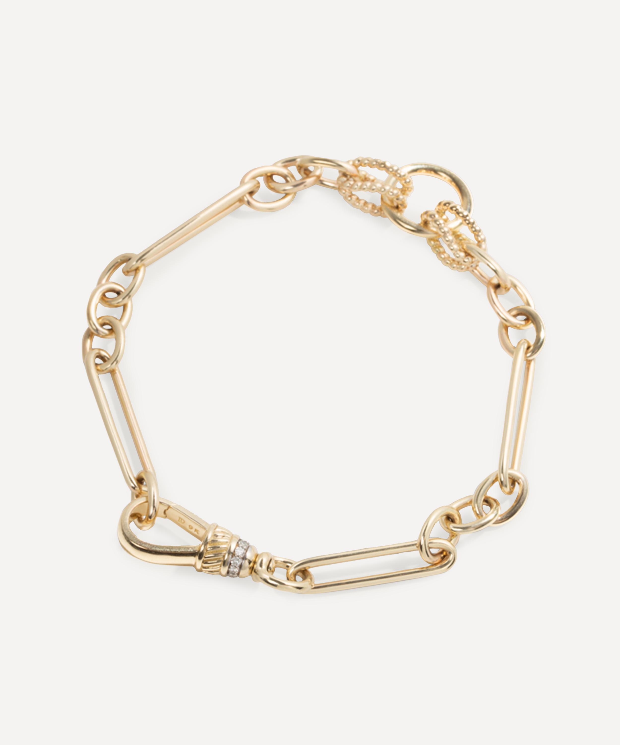 Lucy Delius - 14ct Gold Trombone T-Bar Chain Bracelet image number 0