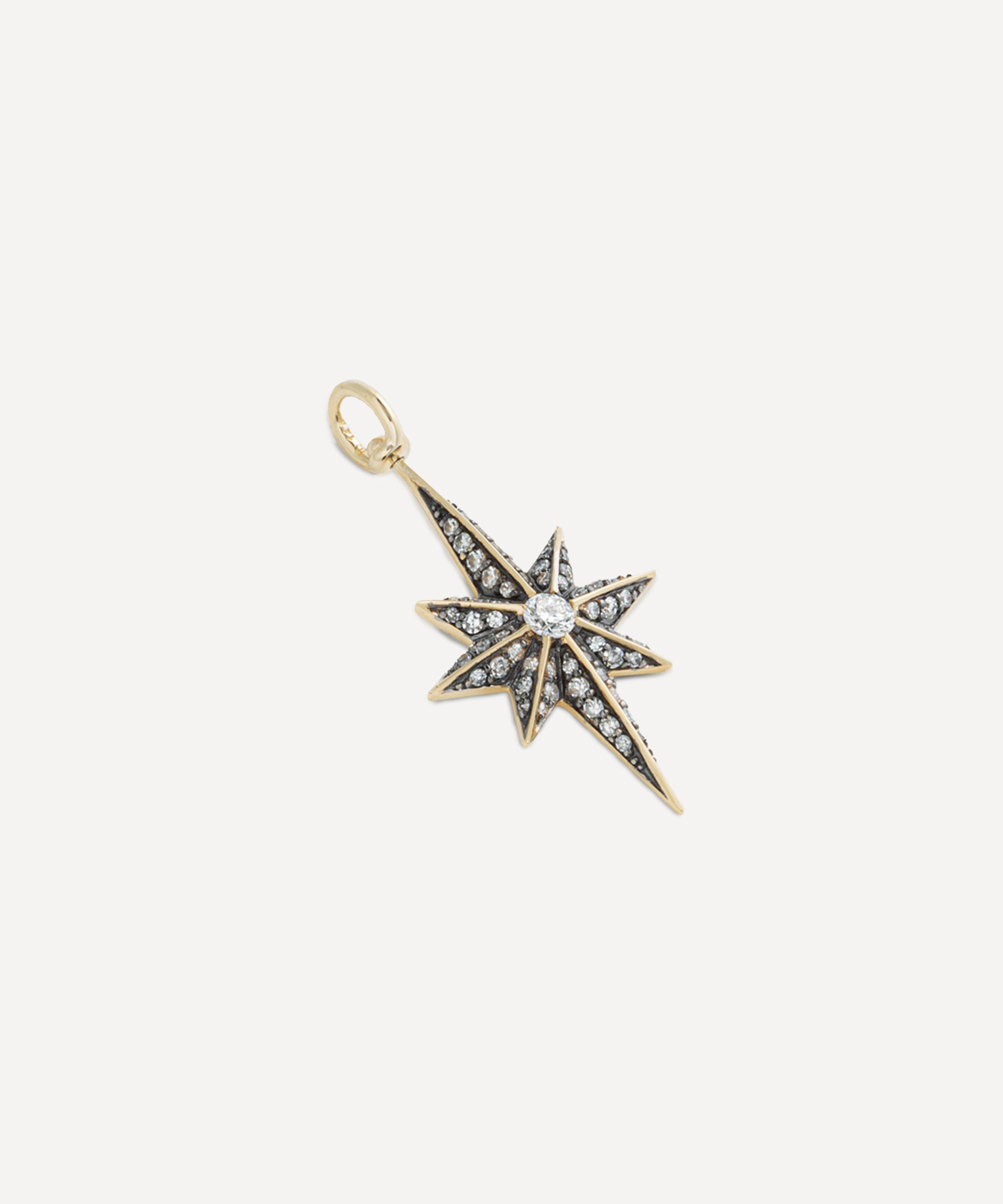 Lucy Delius - 14ct Gold Victorian Star Diamond Pendant image number 
