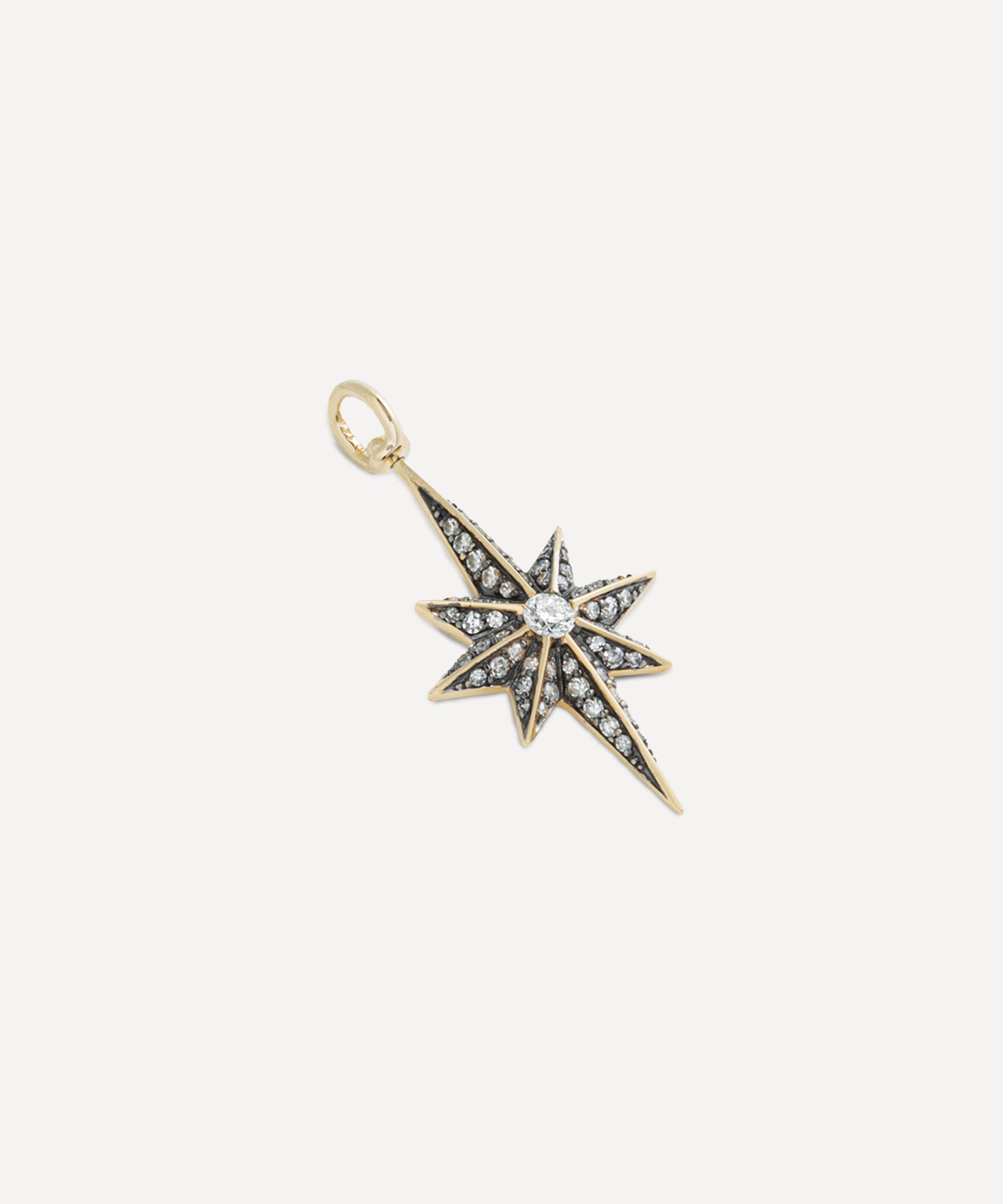 Lucy Delius - 14ct Gold Victorian Star Diamond Pendant image number 0