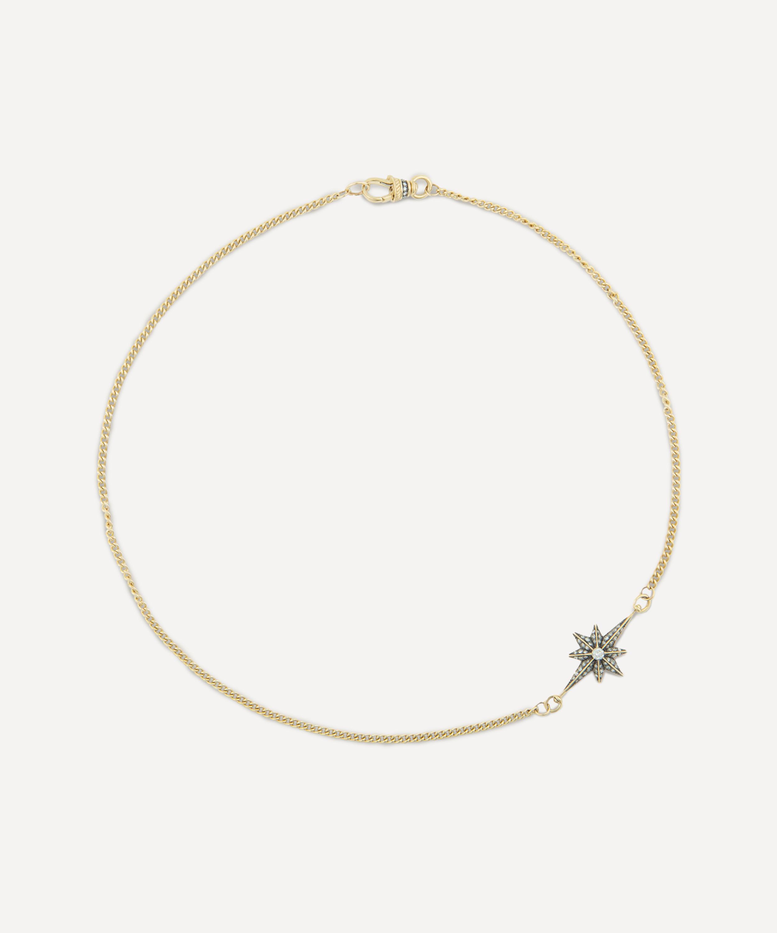 Lucy Delius - 14ct Gold Victorian Star East West Mini Diamond Pendant Necklace image number 
