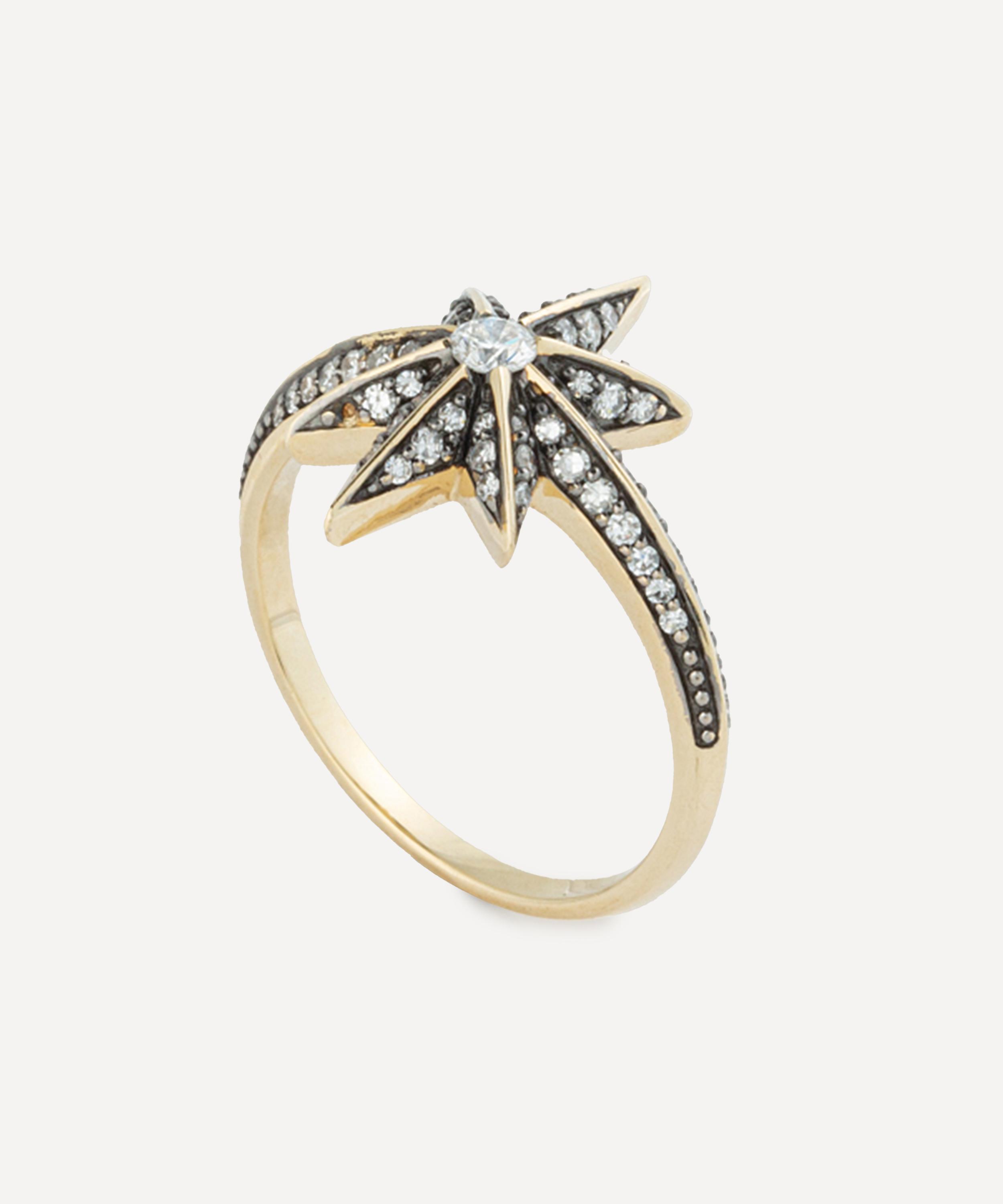 Lucy Delius - 14ct Gold Victorian Star Diamond Ring image number 0