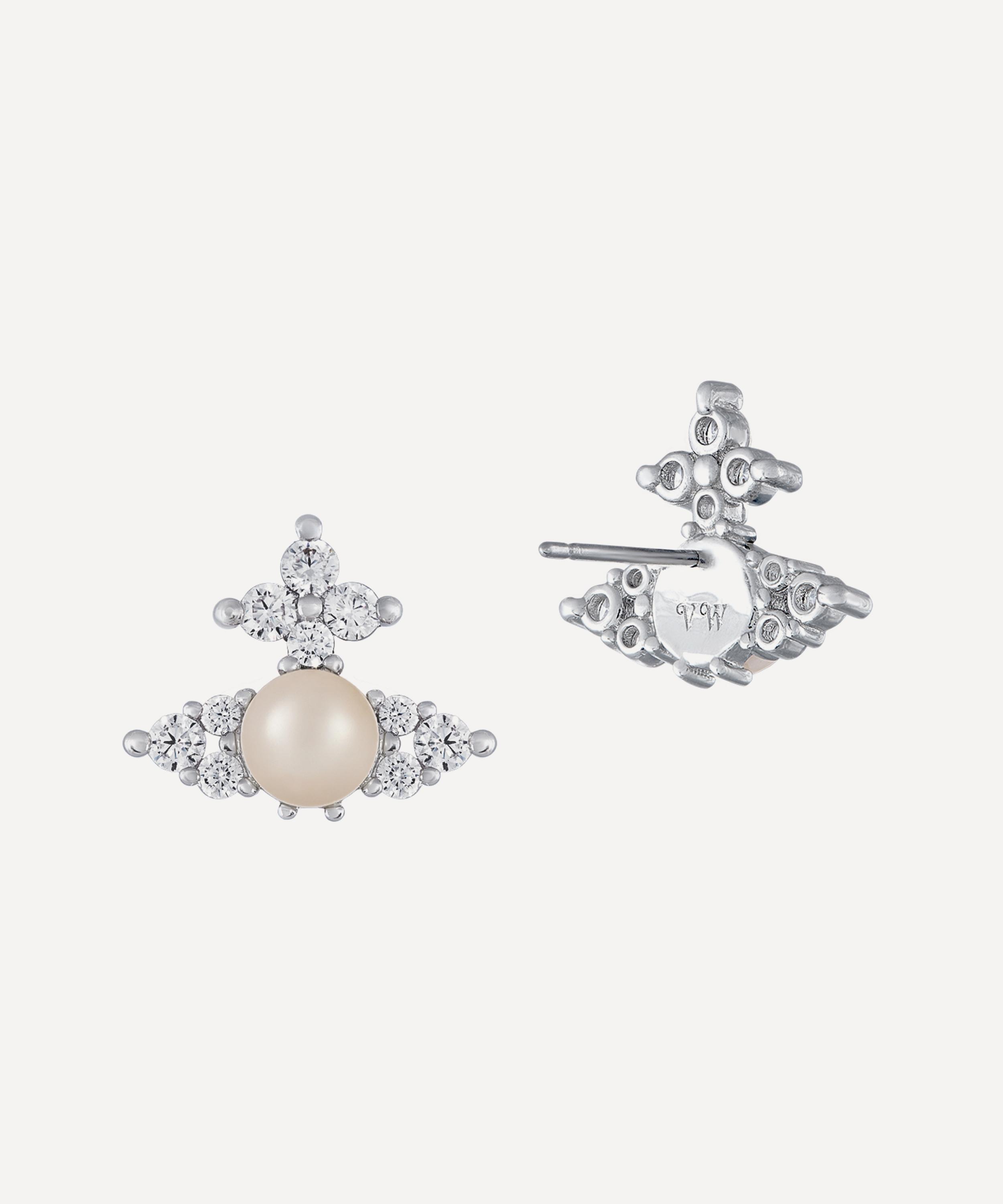 Vivienne Westwood - Silver-Tone Feodora Stud Earrings image number 1
