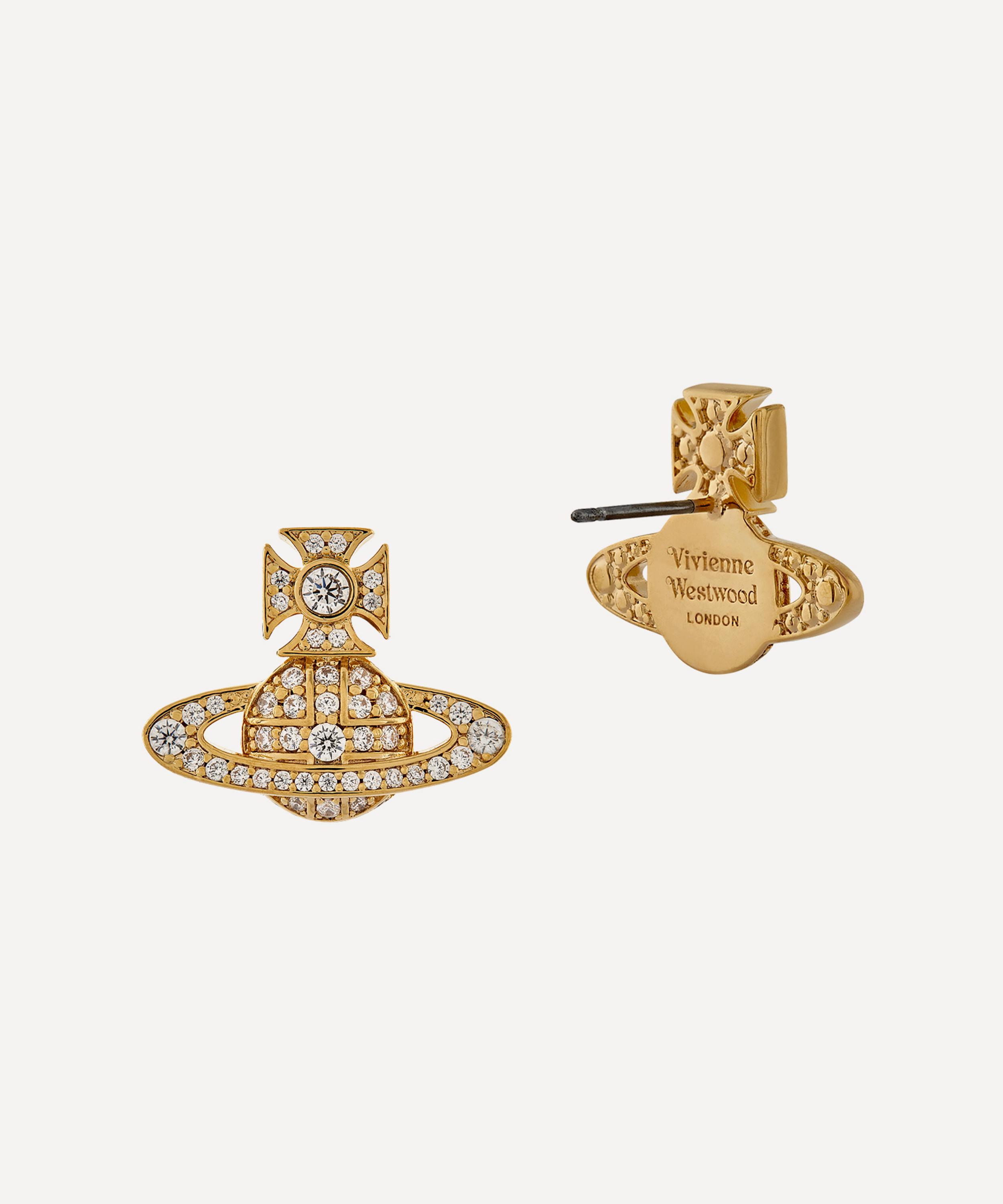 Vivienne Westwood - Gold-Tone Carmela Bas Relief Stud Earrings image number 2