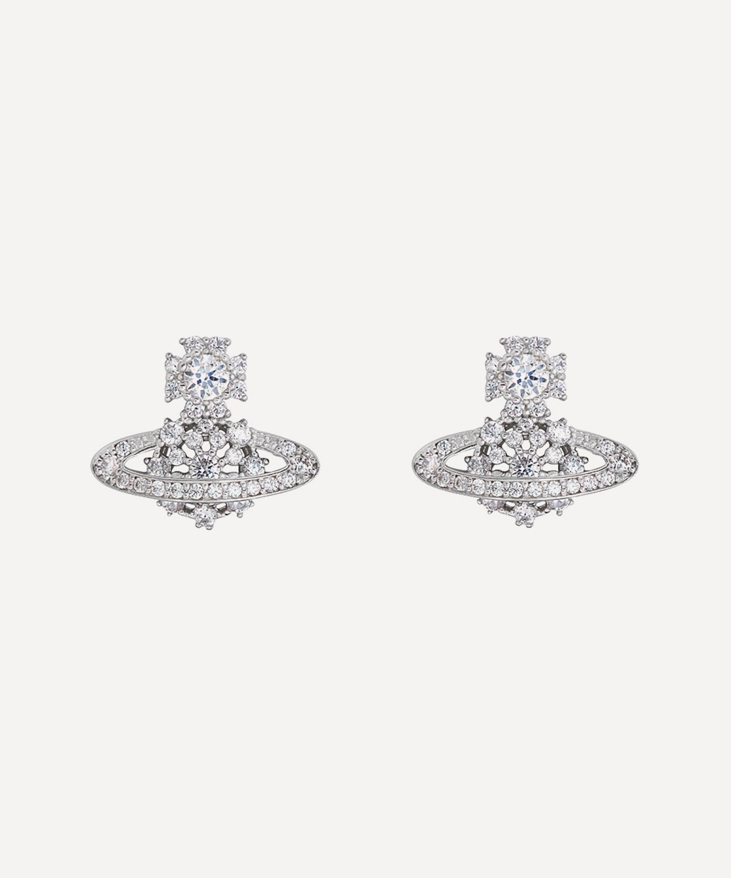 Vivienne Westwood - Platinum-Plated Narcissa Stud Earrings image number 0