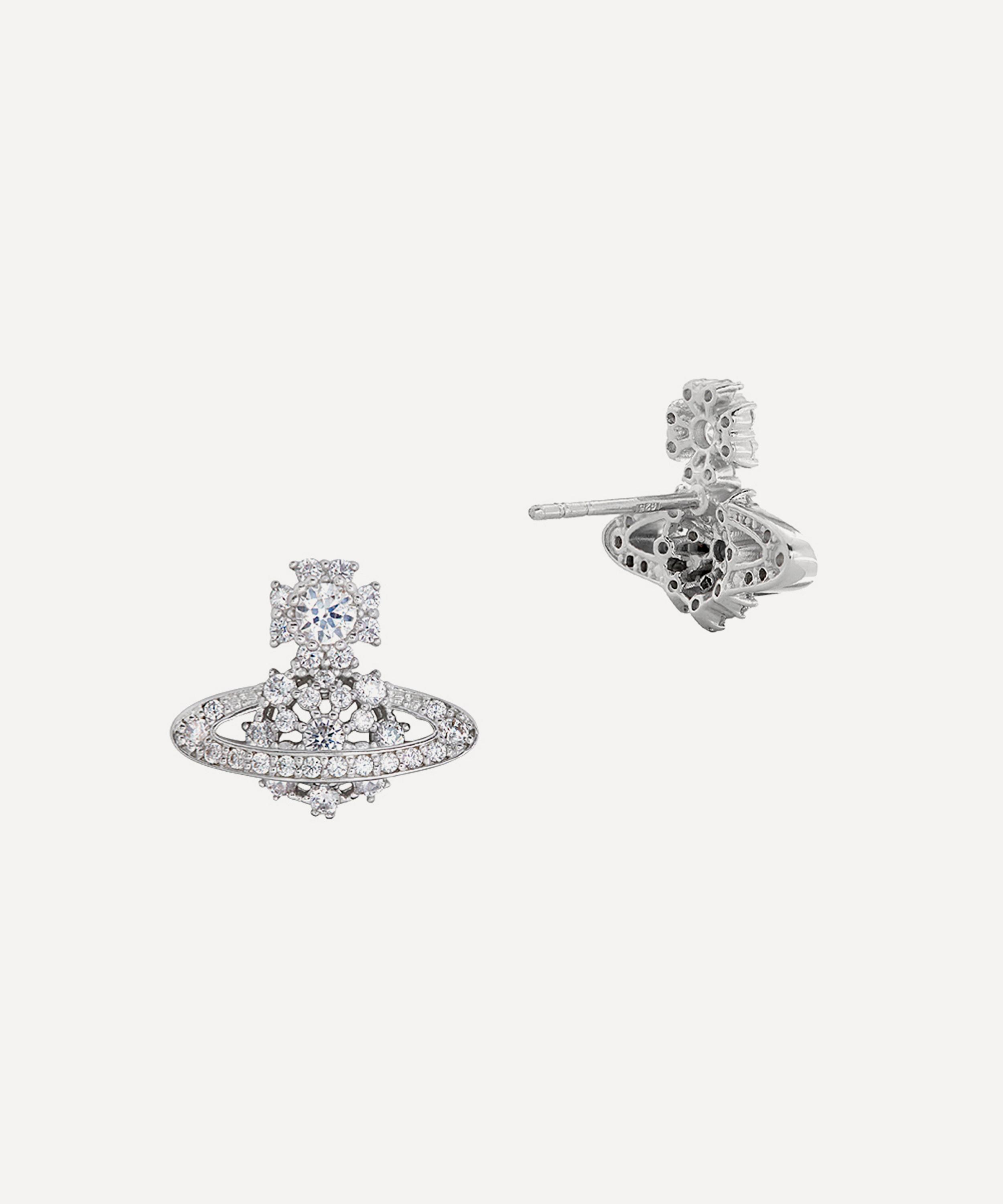 Vivienne Westwood - Platinum-Plated Narcissa Stud Earrings image number 2