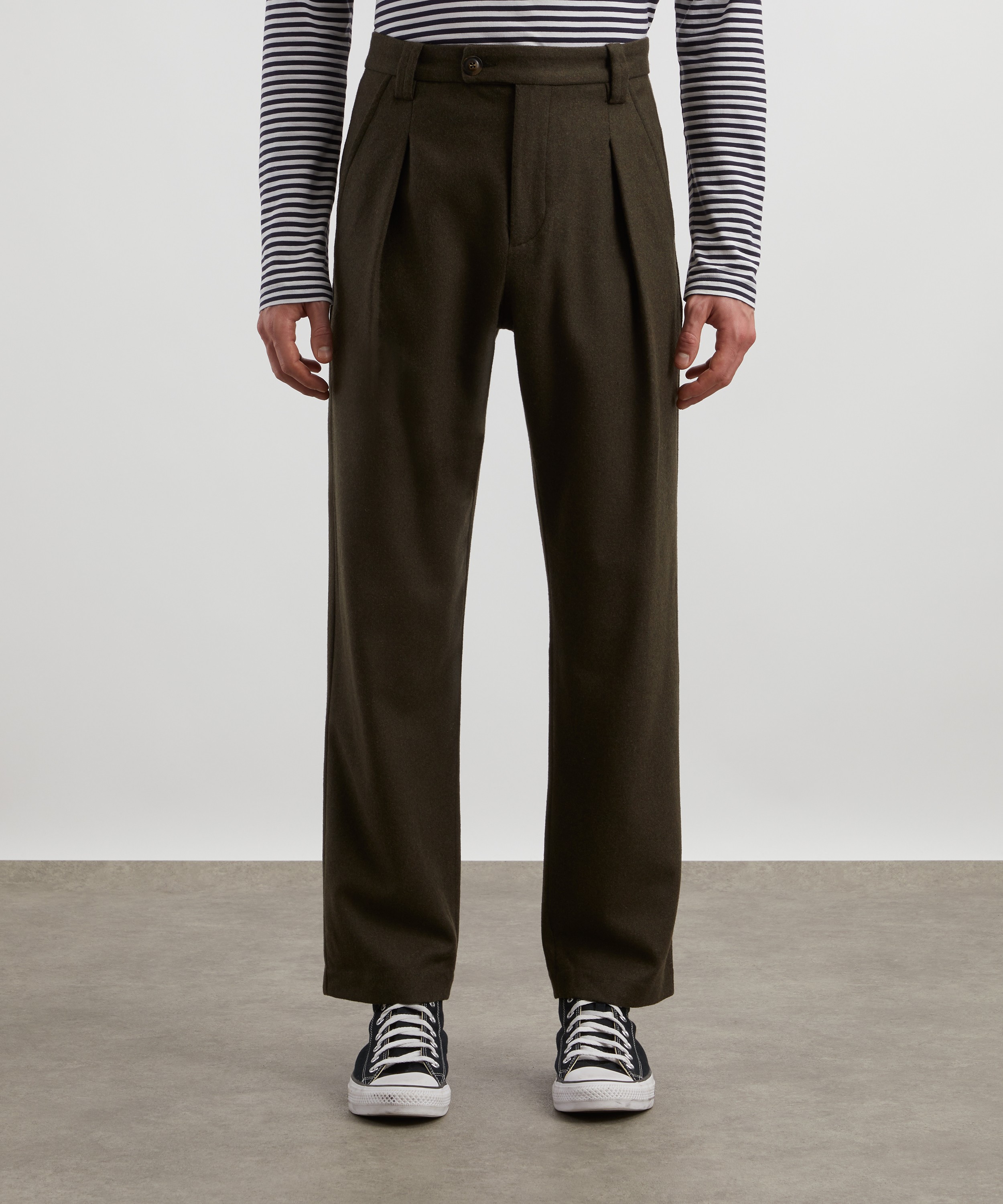 パンツ A.P.C. Wool Buckle Slacks Made in France A.P.C. Renato Wool-Blend Trousers | Liberty