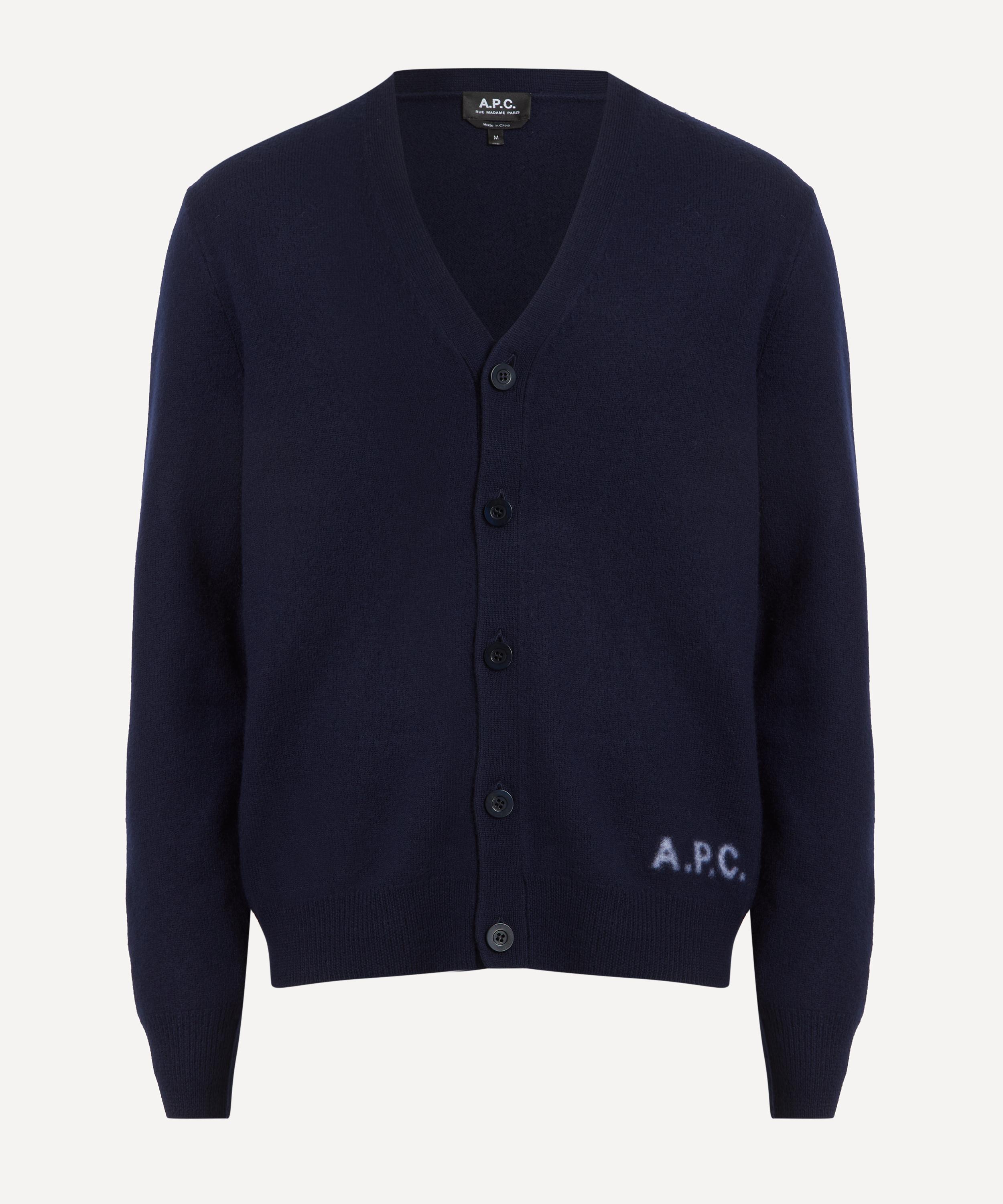 A.P.C. - Kenny Navy V-Neck Cardigan image number 0