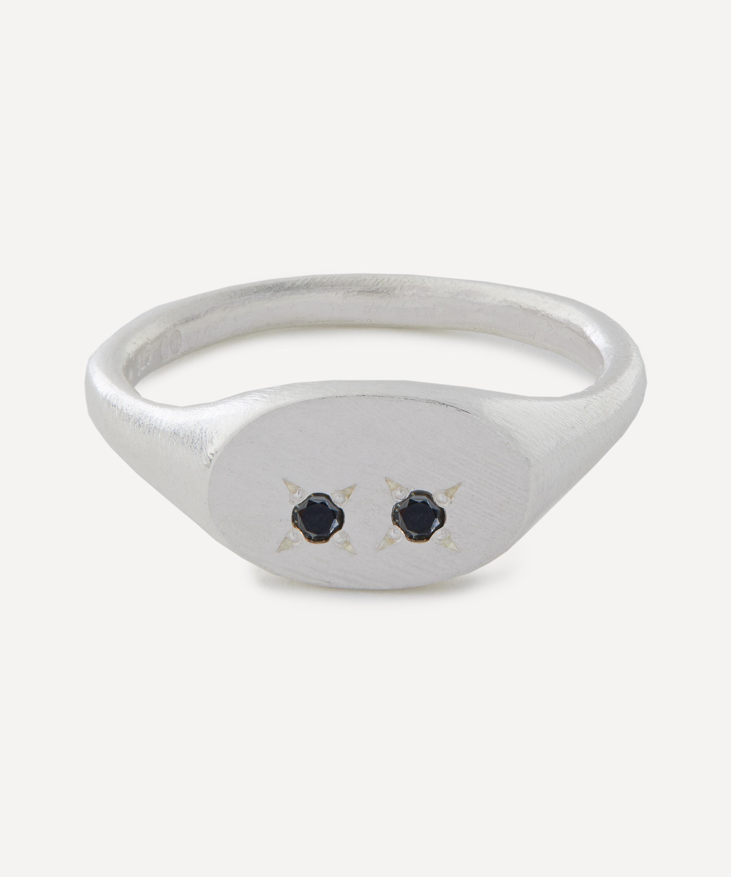 Seb Brown - Sterling Silver Oval Mask Signet Ring image number 0