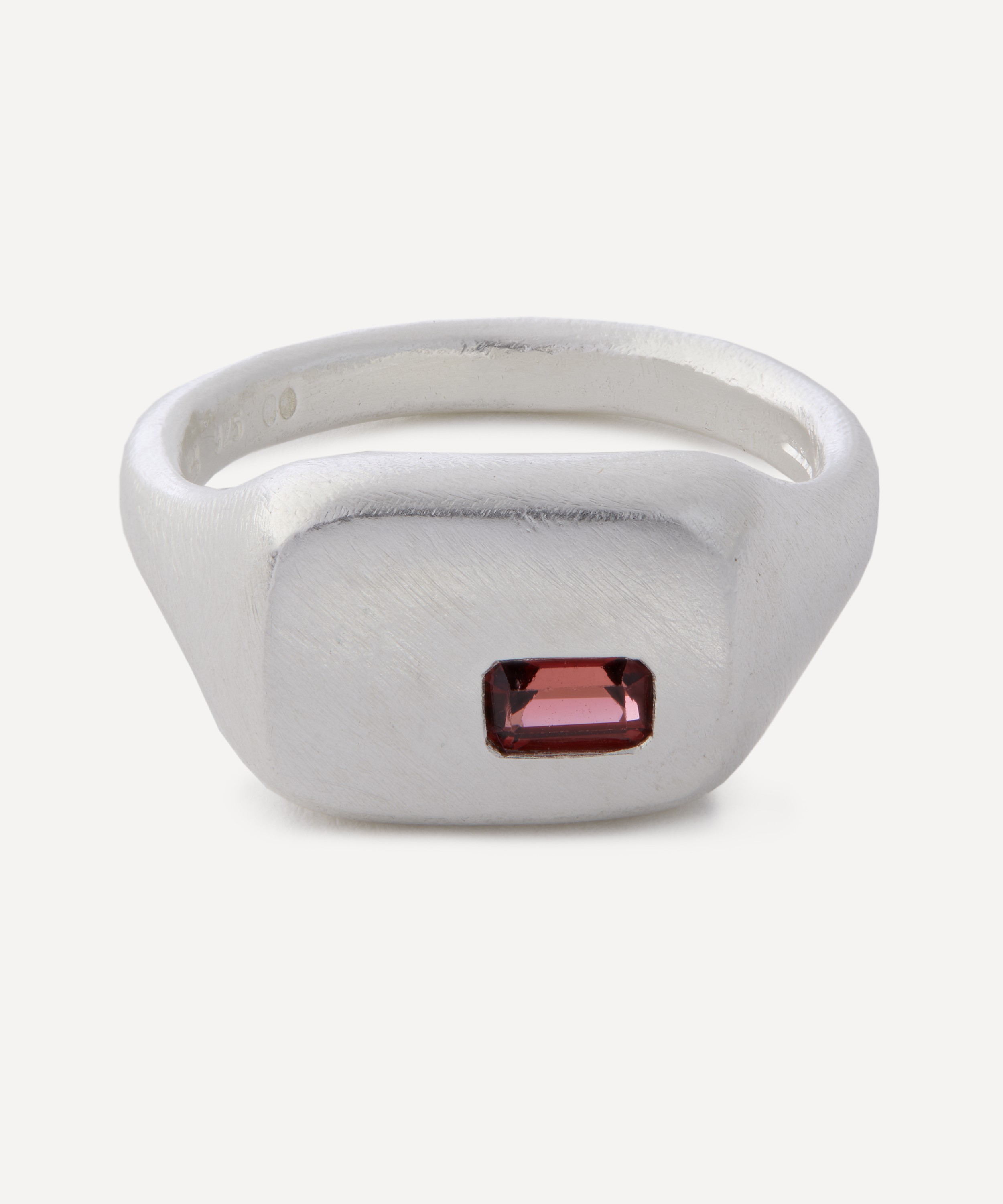 Seb Brown - Sterling Silver Red Frame Signet Ring image number 0