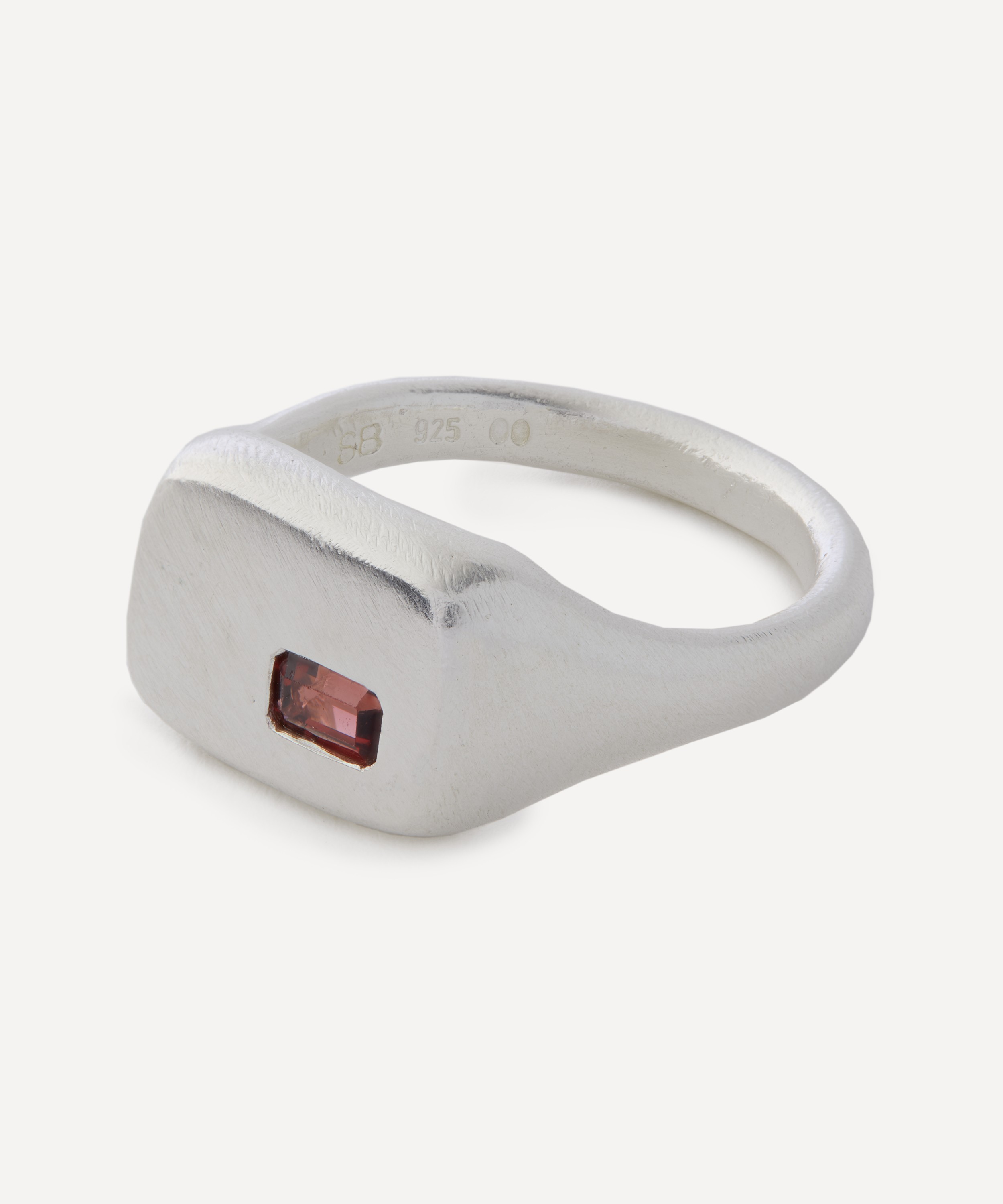 Seb Brown - Sterling Silver Red Frame Signet Ring image number 1