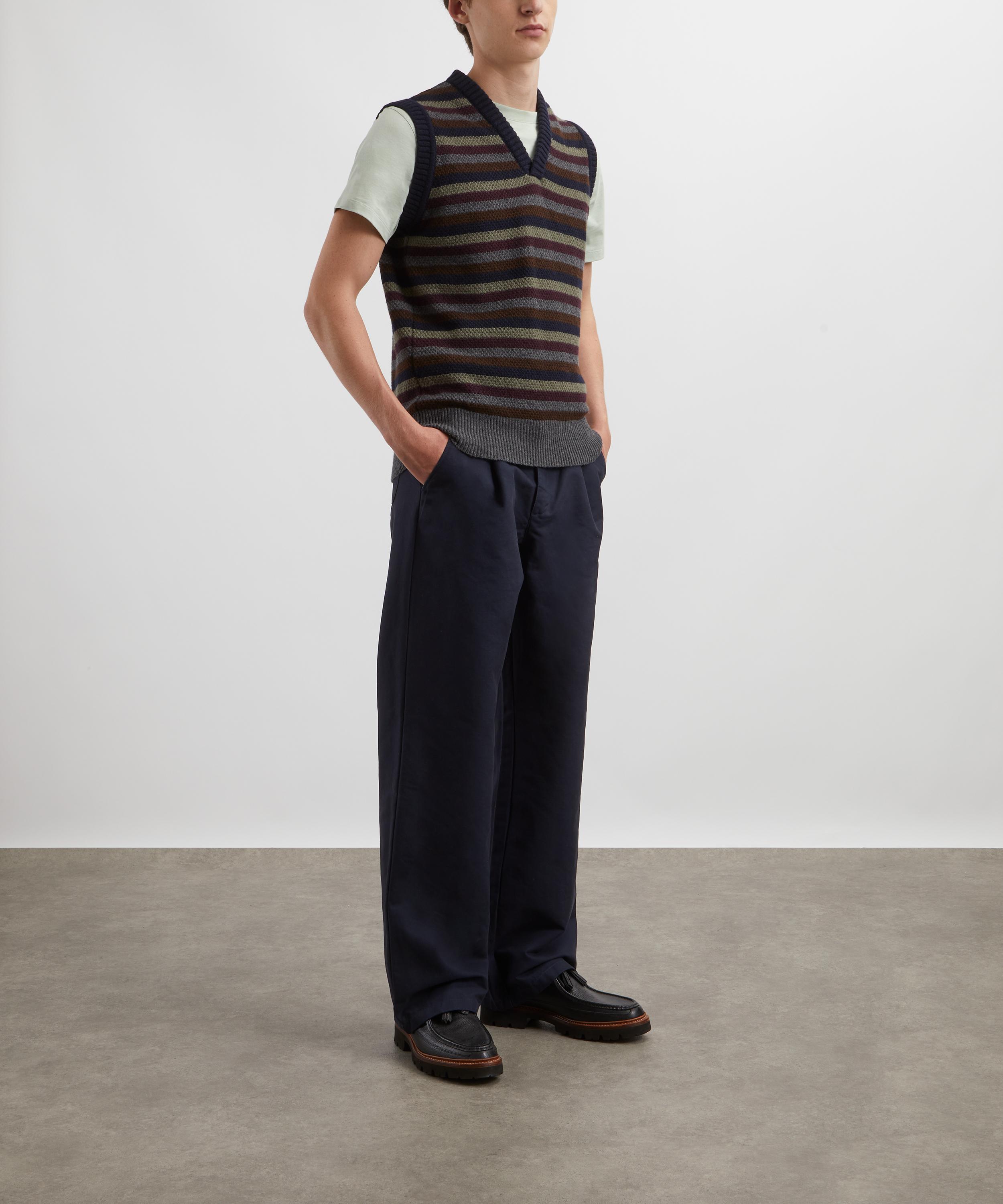 Oliver Spencer Graves Striped V Neck Sleeveless Jumper Liberty