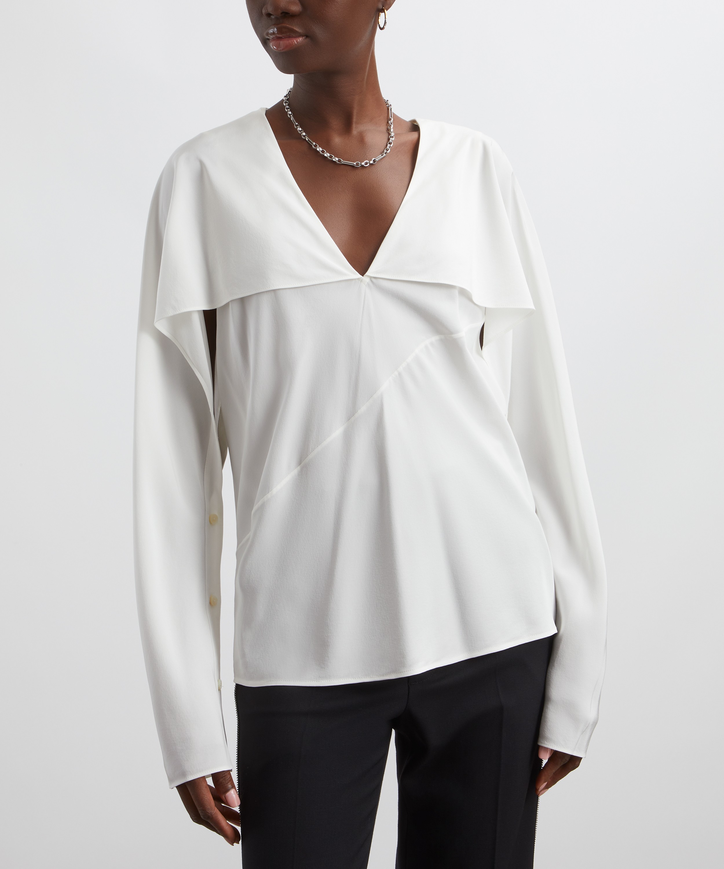 Helmut Lang - Silk Scarf Blouse image number 2