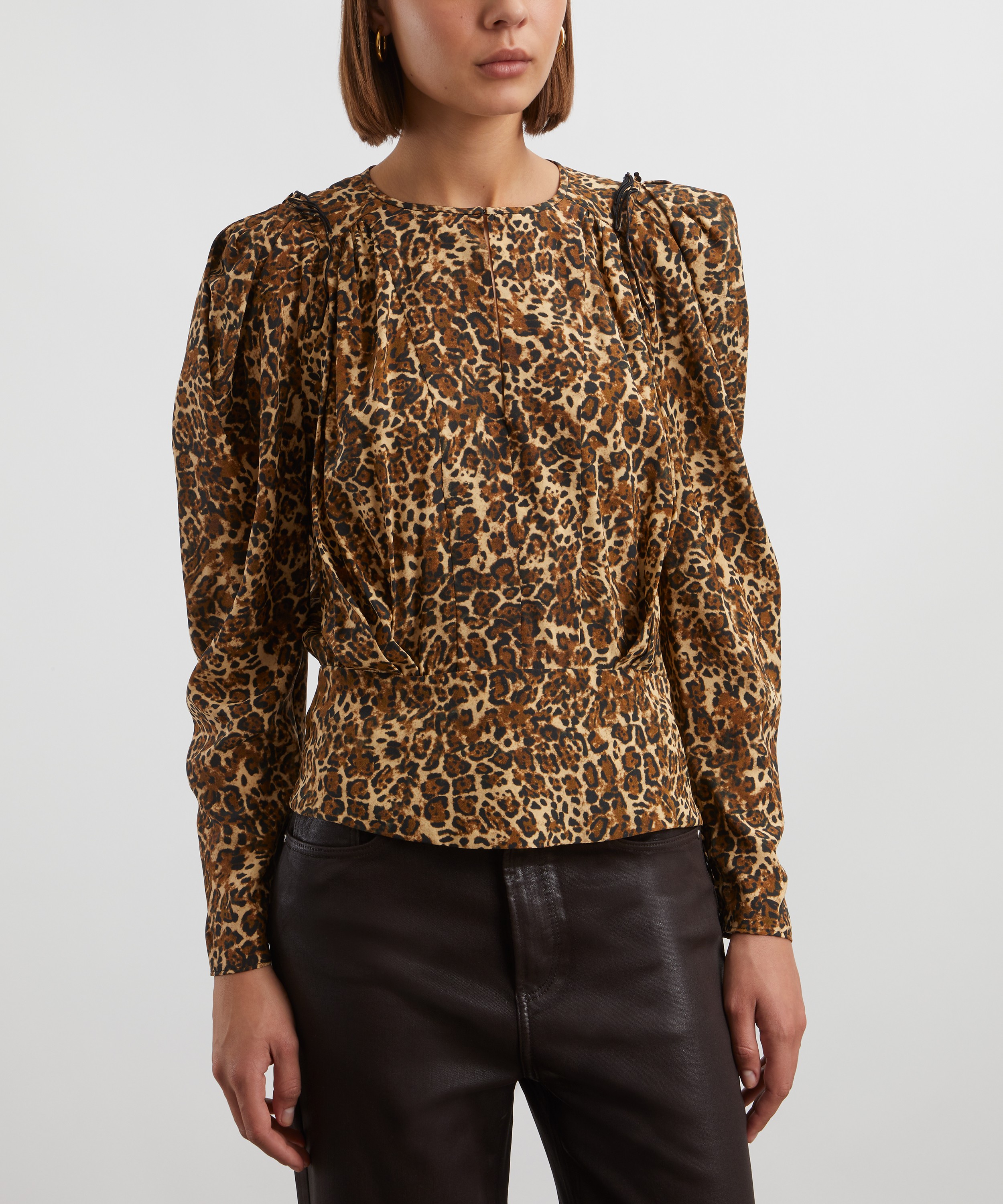 Isabel Marant - Zarga Silk Leopard Print Blouse image number 2