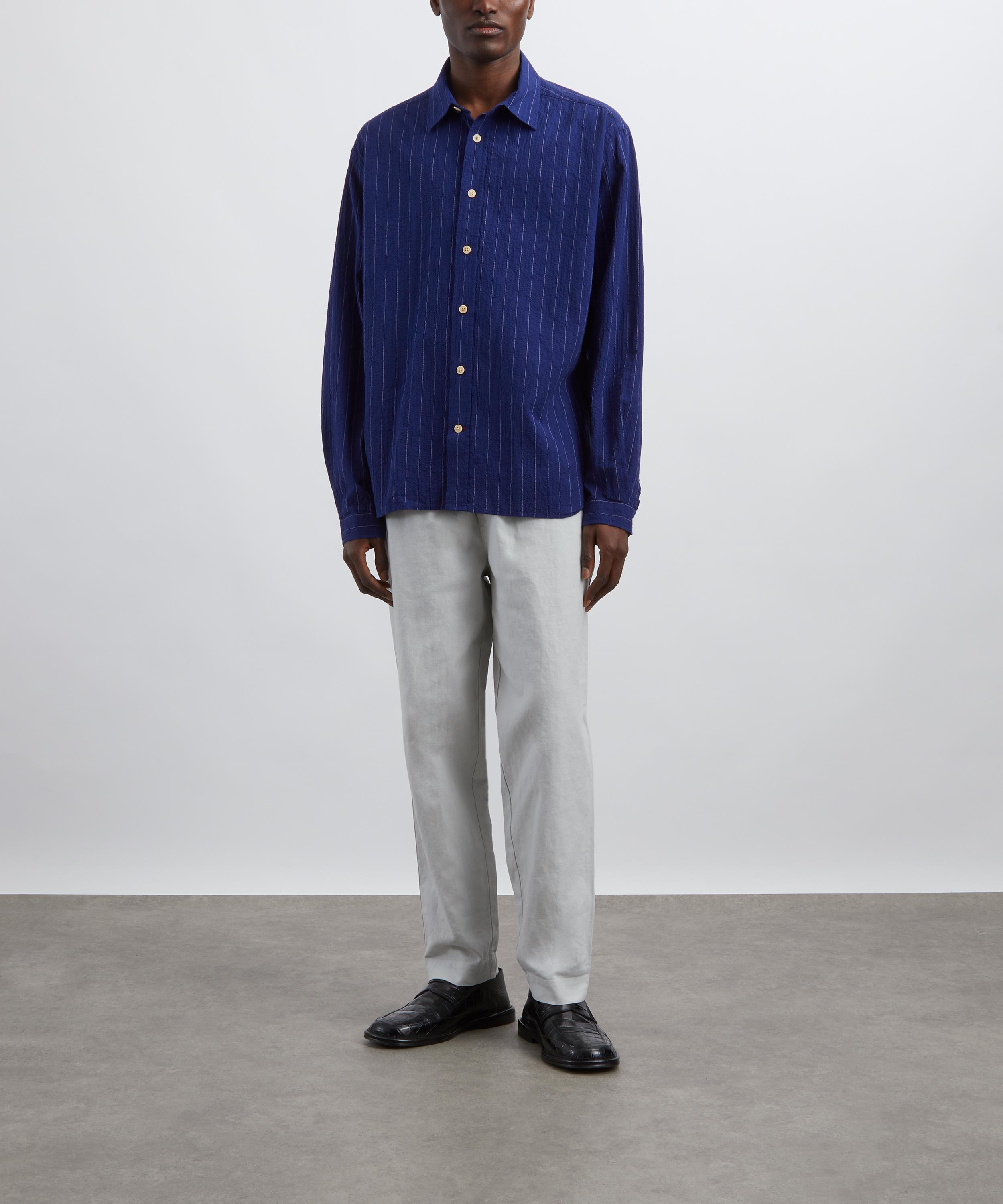 Oliver Spencer - Atlanta Long-Sleeve Patterson Blue Shirt image number 1